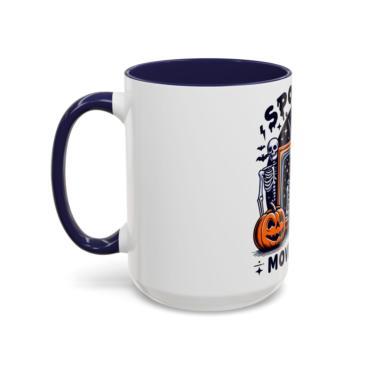 Spooky Movie Club Skeletons - Color Accent Coffee Mug