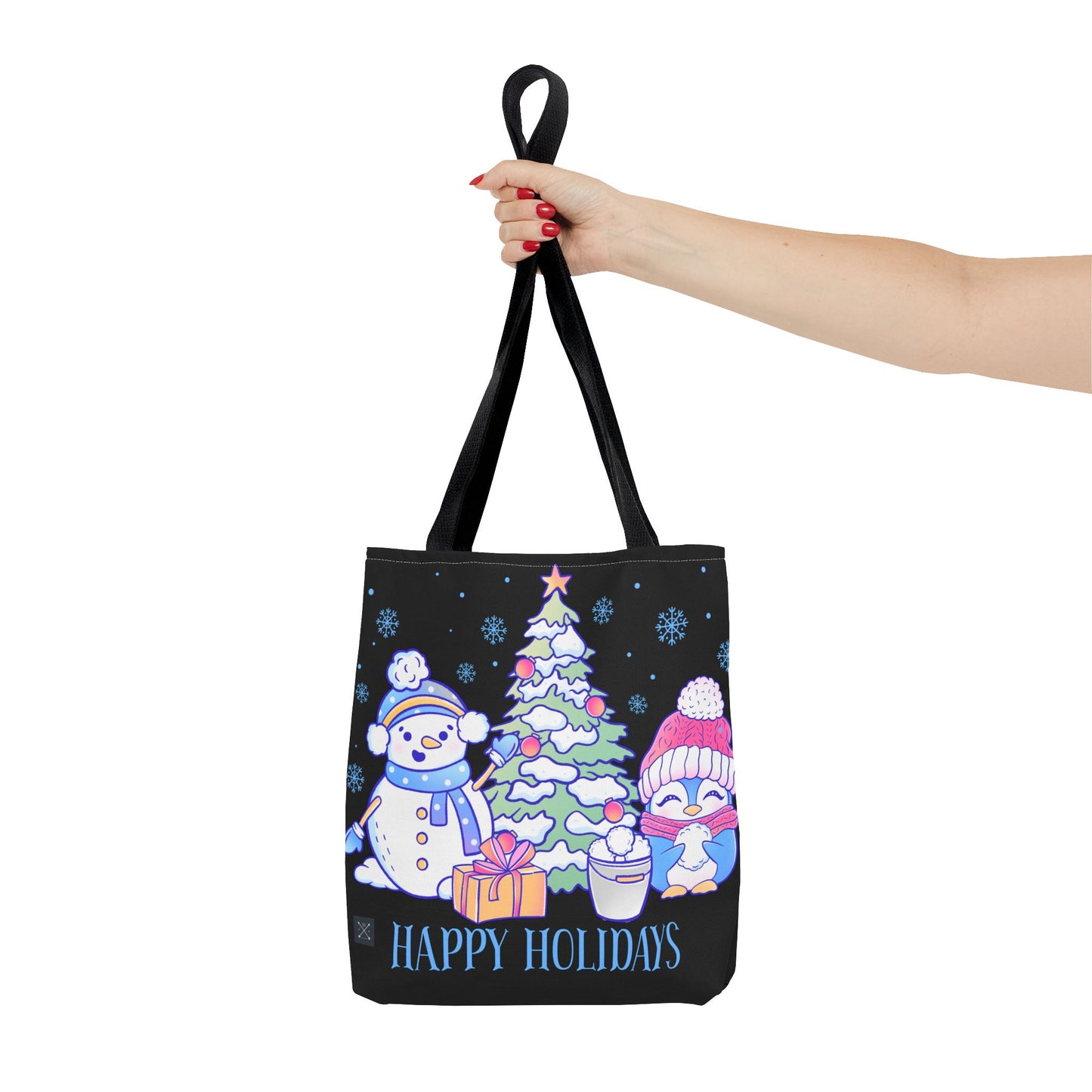 Happy Holidays Christmas Buddies - (black) Tote Bag