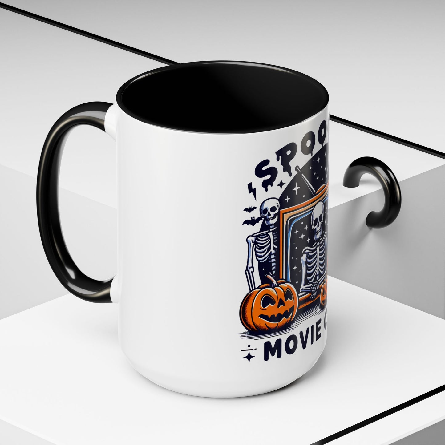 Spooky Movie Club Skeletons - Color Accent Coffee Mug