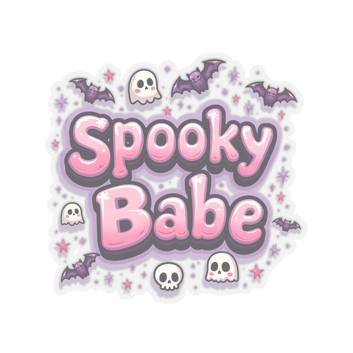 Pink Spooky Babe - Halloween Kiss-cut Stickers