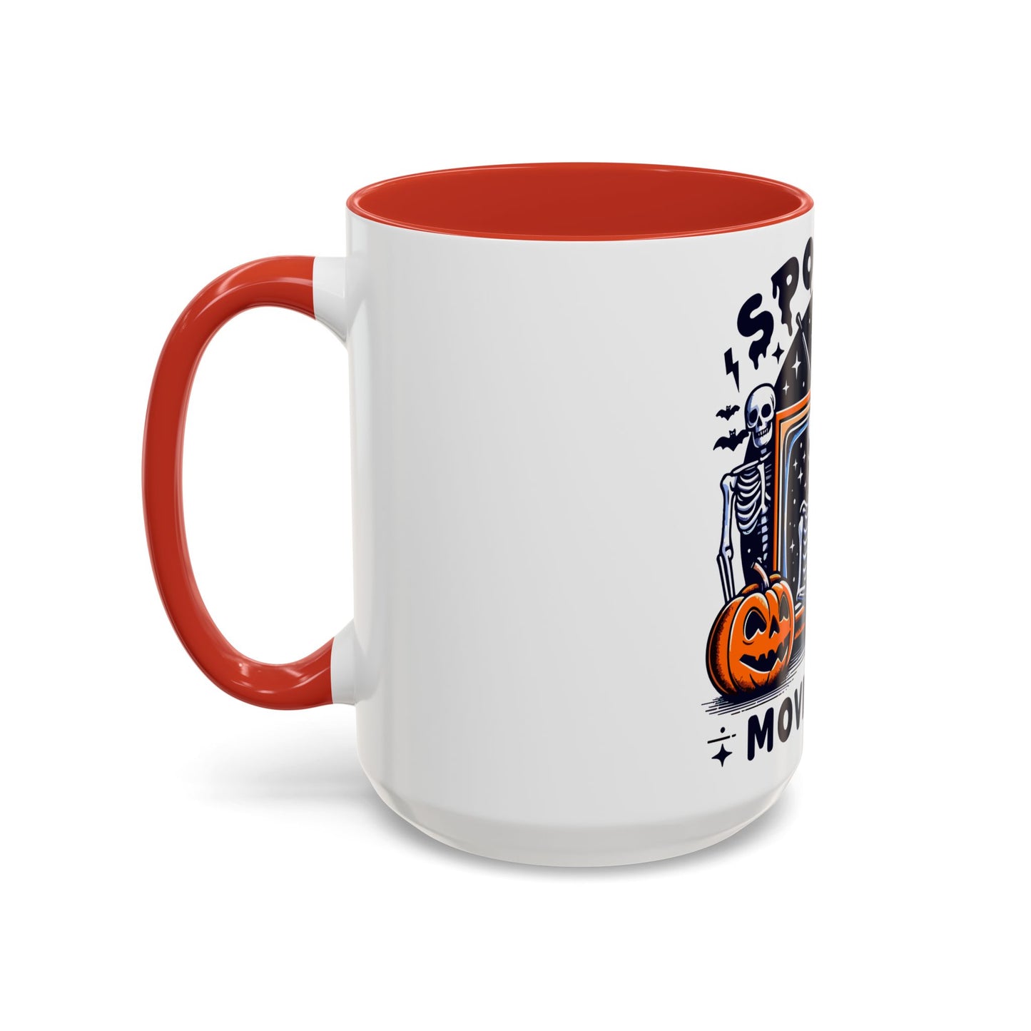 Spooky Movie Club Skeletons - Color Accent Coffee Mug