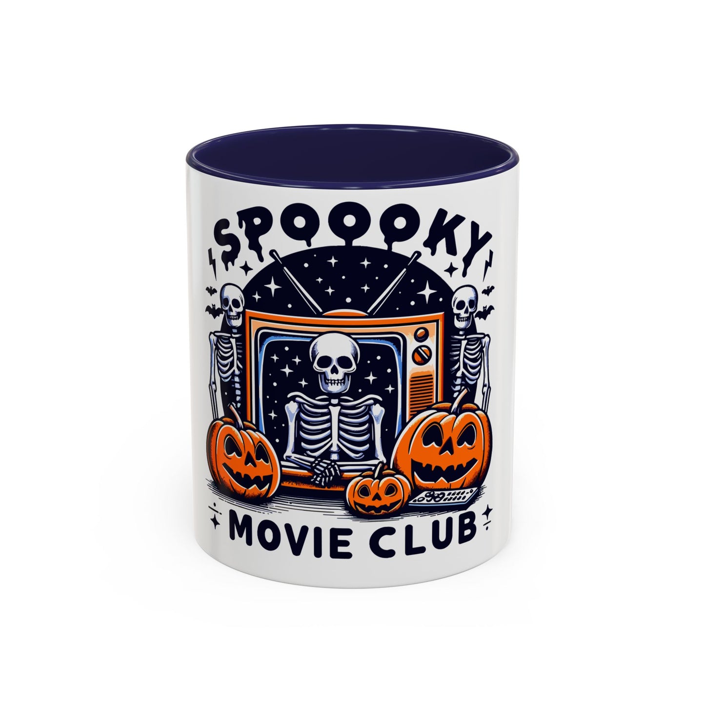 Spooky Movie Club Skeletons - Color Accent Coffee Mug