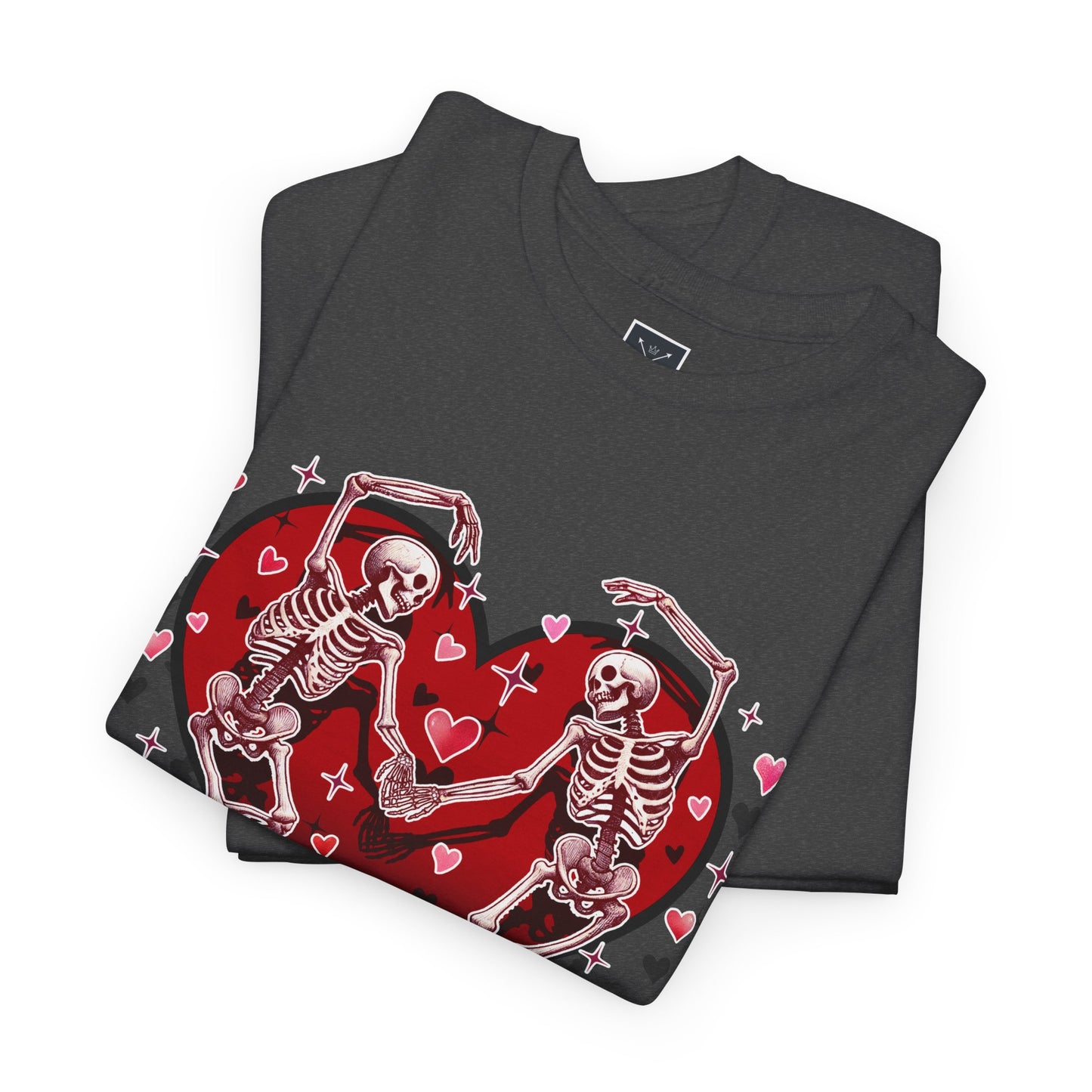 Skeleton Lovers Heart Graphic - Unisex Heavy Cotton T-shirt