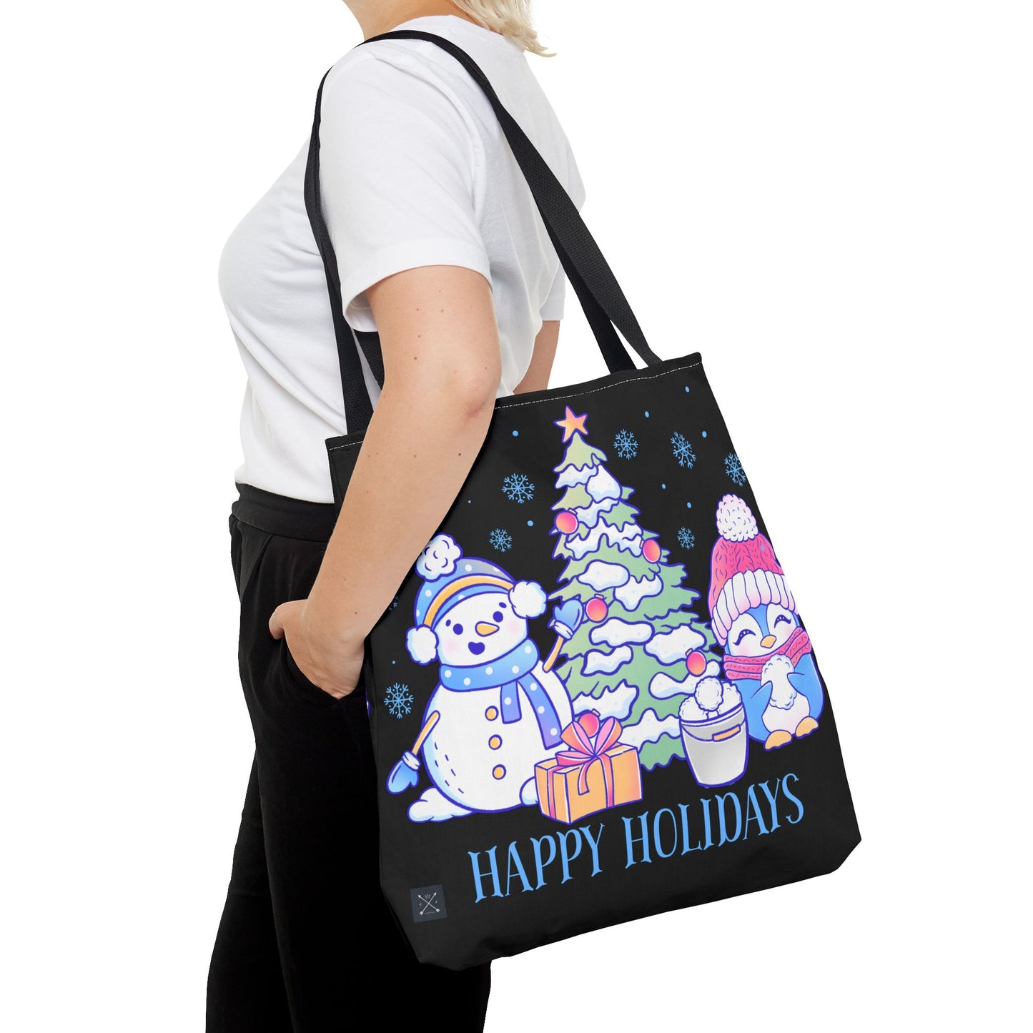 Happy Holidays Christmas Buddies - (black) Tote Bag