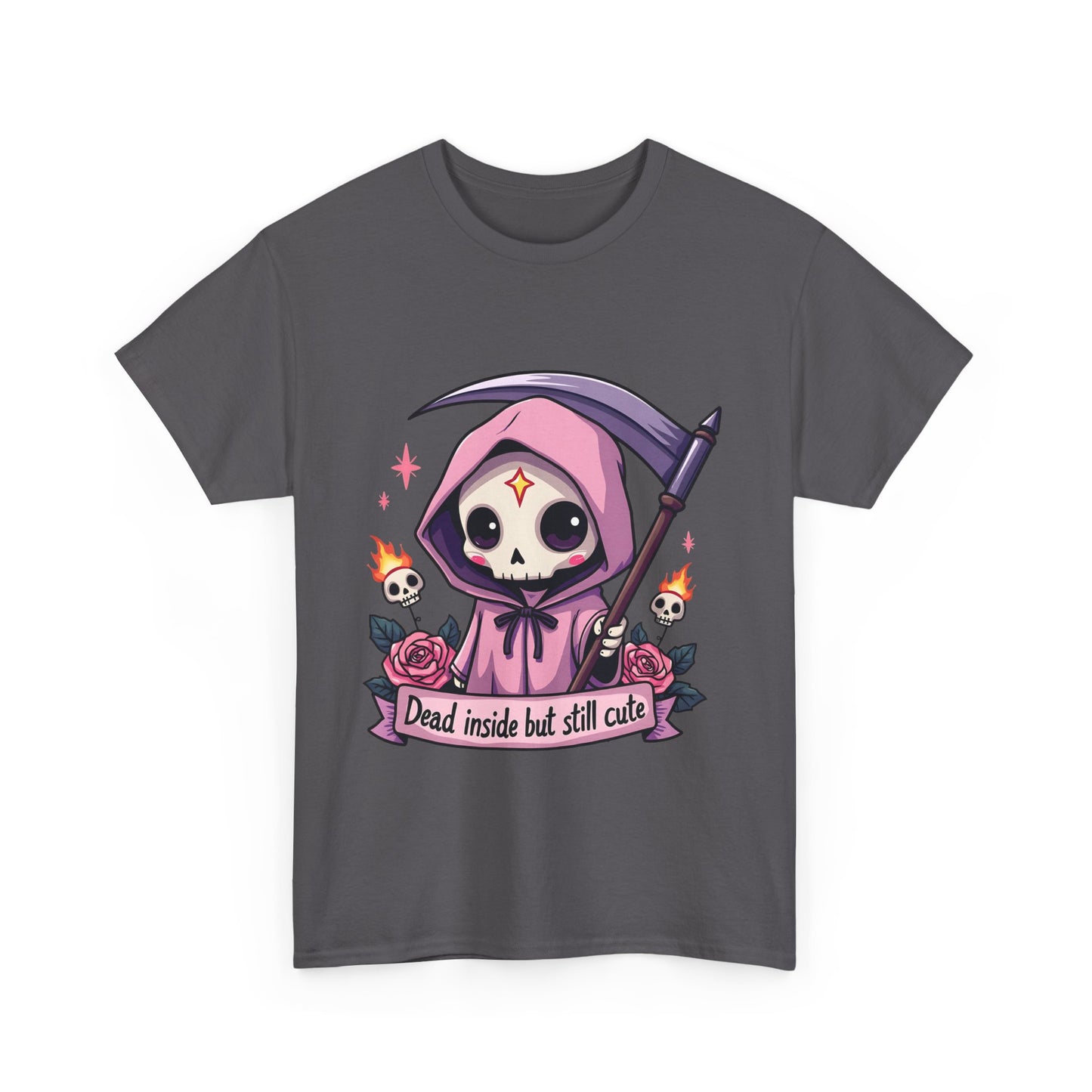 Dead Inside But Still Cute, Little Grim Design - Unisex Heavy Cotton Tee