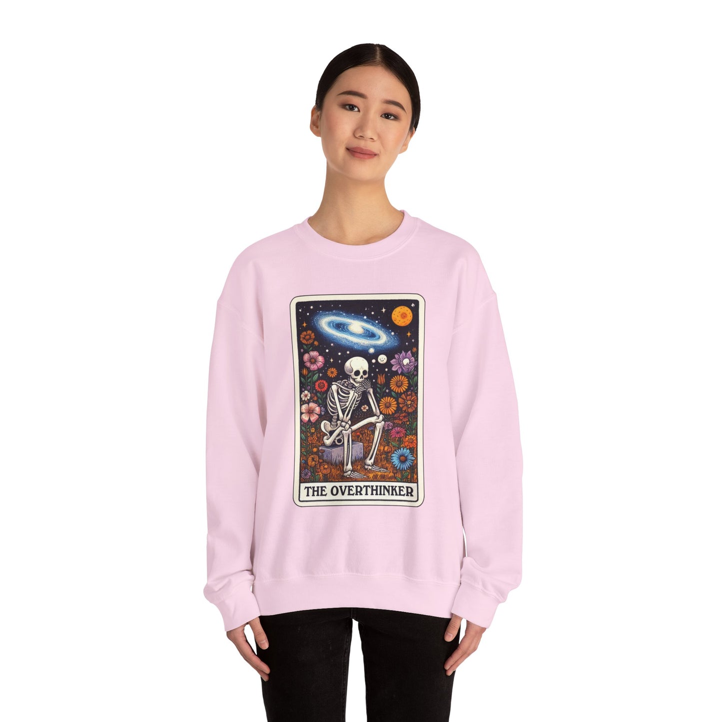 The Overthinker Skeleton Tarot Card - Sweatshirt