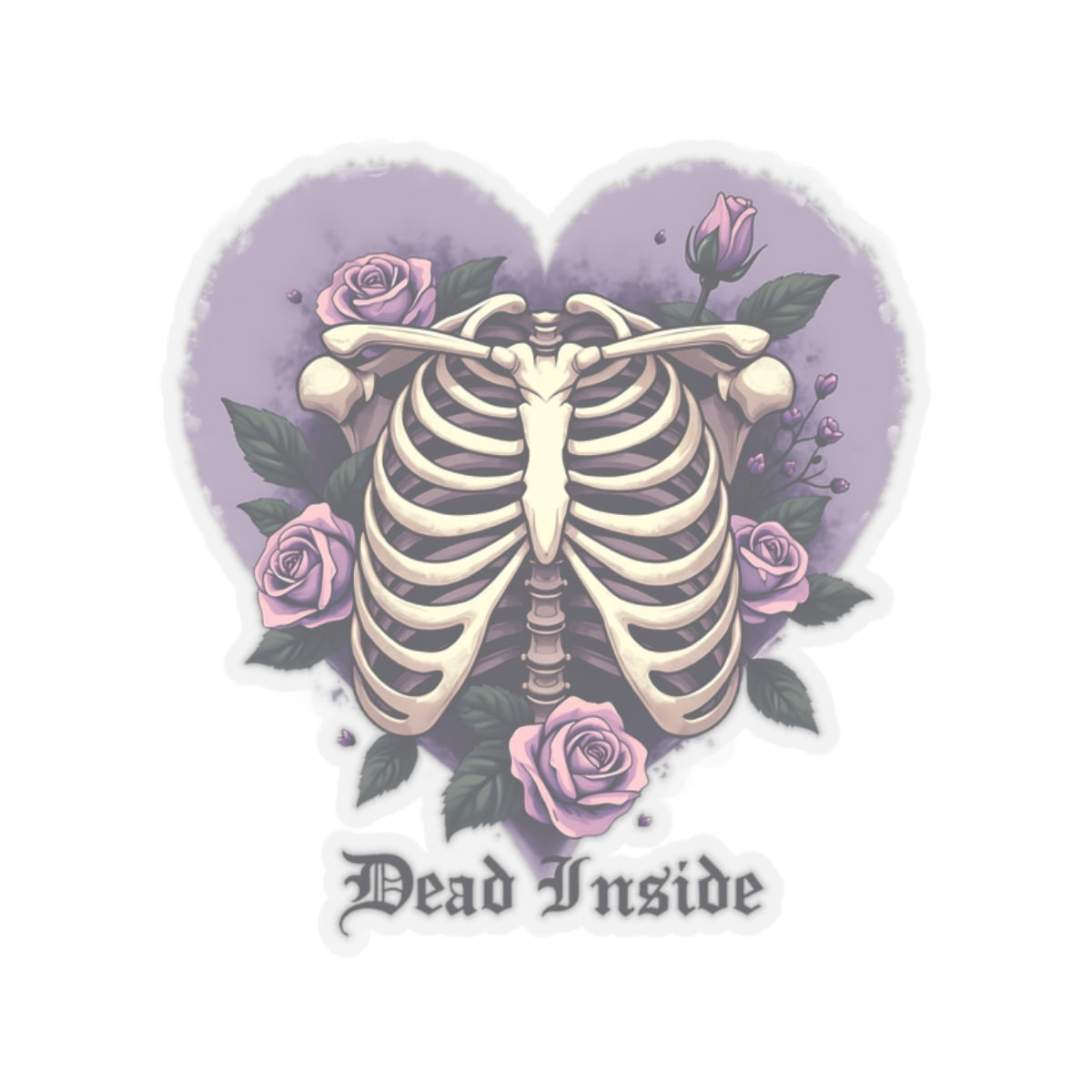 Dead Inside Ribcage Heart - Kiss-Cut Stickers