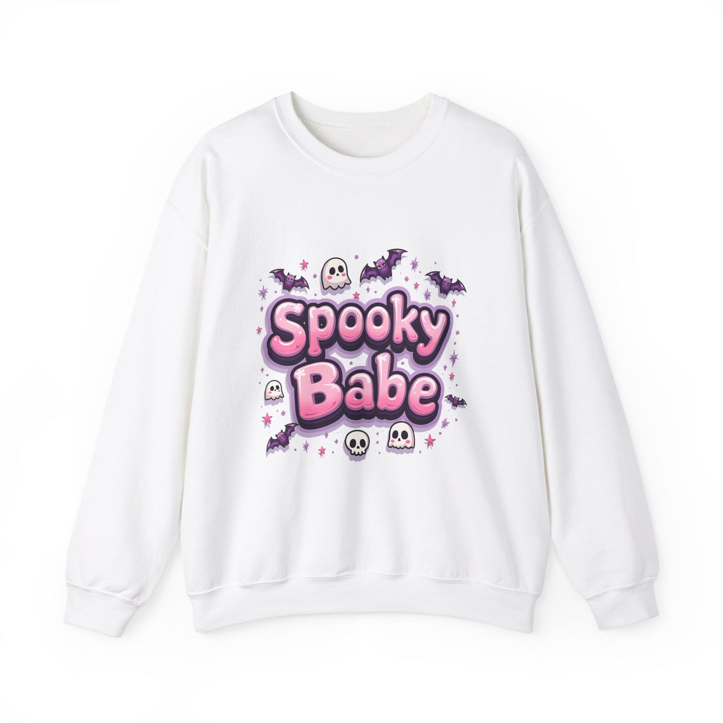 Spooky Babe Bats and Ghosts Design - Unisex Heavy Blend Sweatshirt