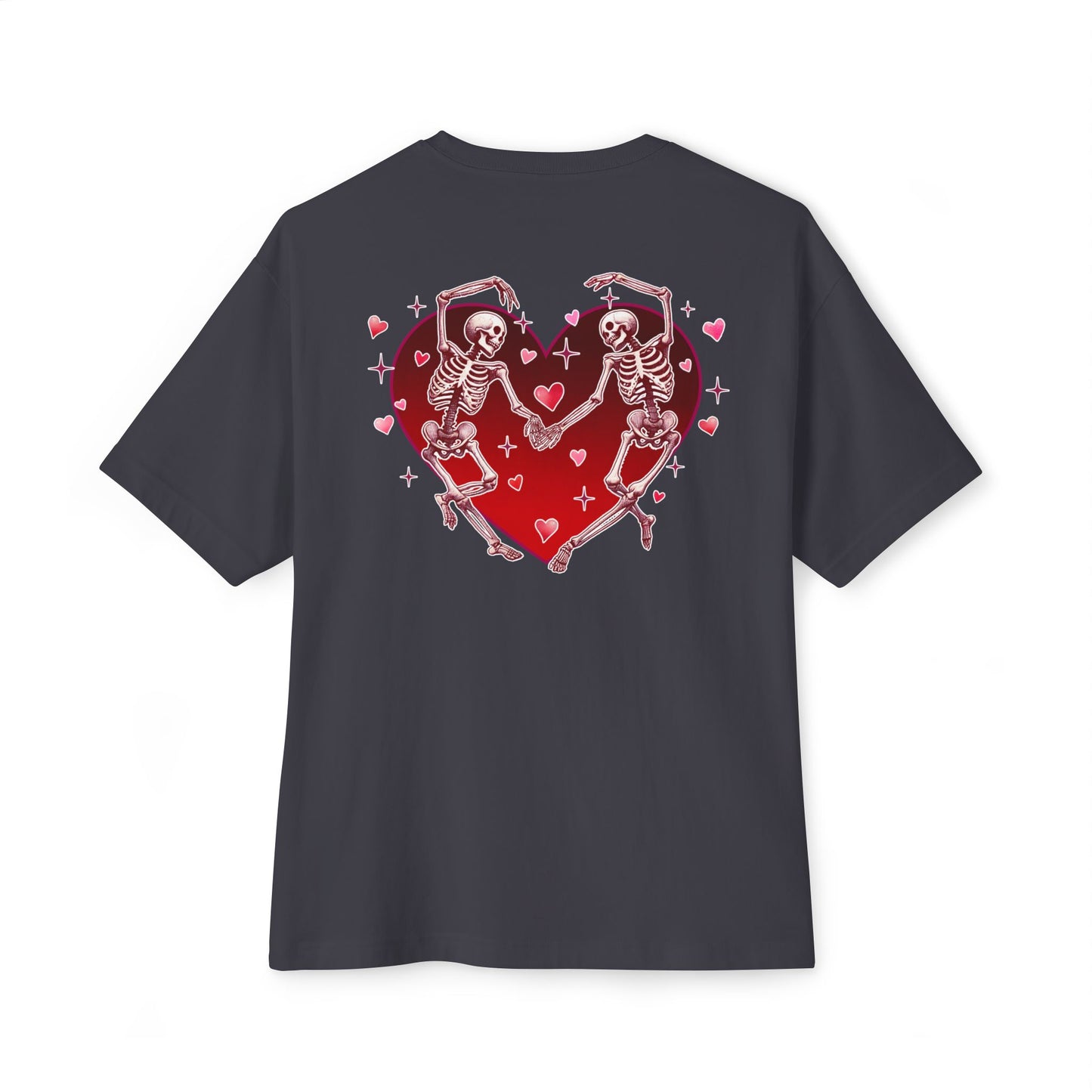 Skeleton Heart Lovers - Unisex Oversized Boxy T-shirt