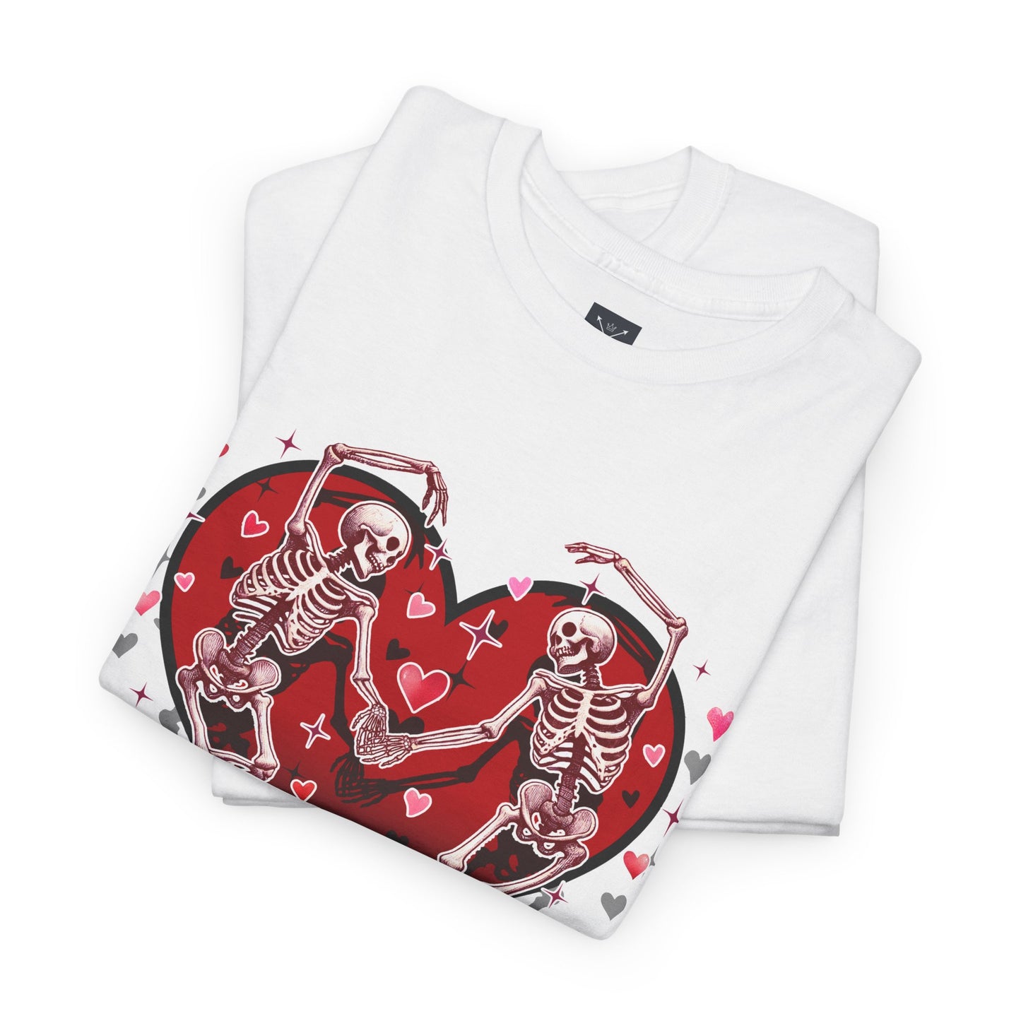 Skeleton Lovers Heart Graphic - Unisex Heavy Cotton T-shirt