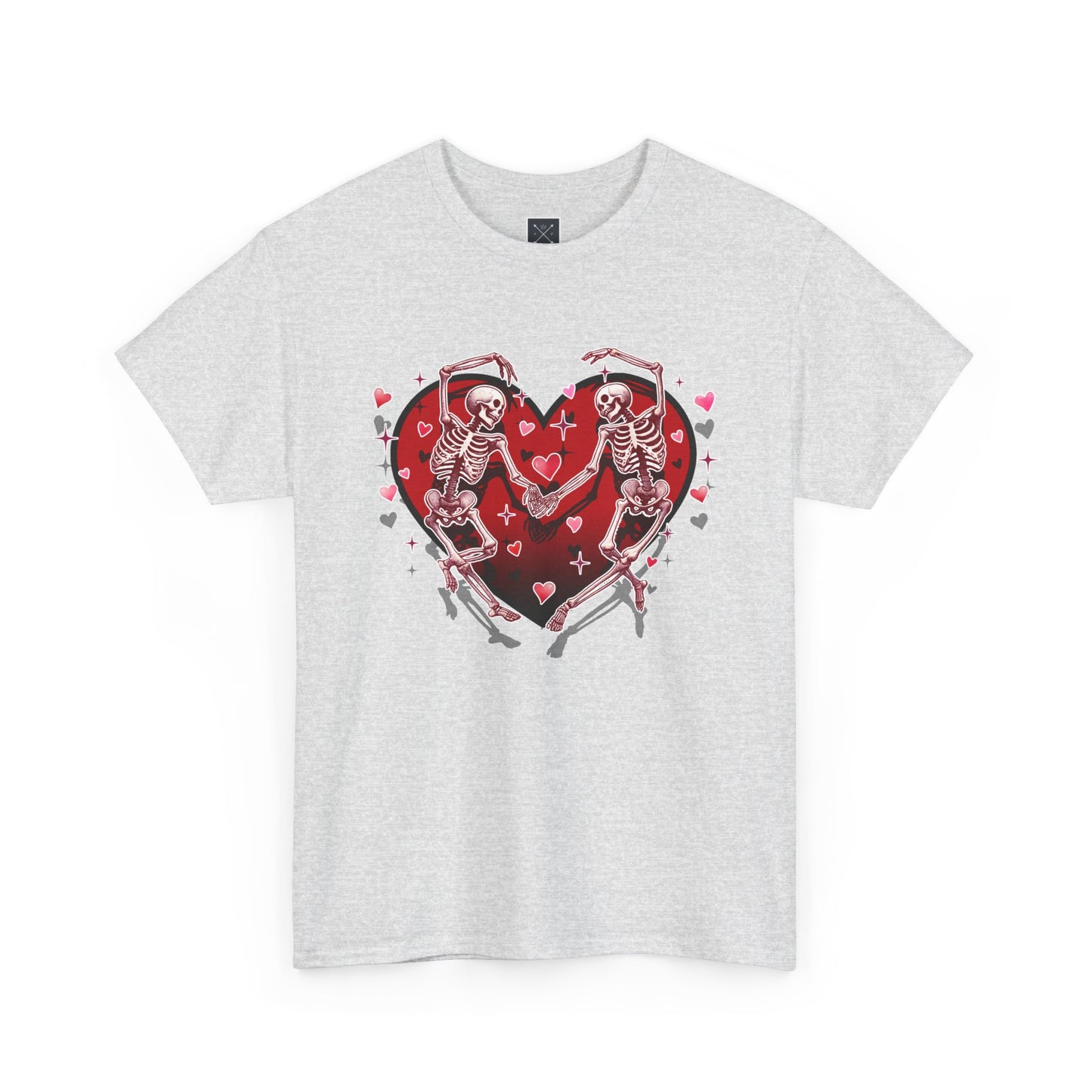 Skeleton Lovers Heart Graphic - Unisex Heavy Cotton T-shirt