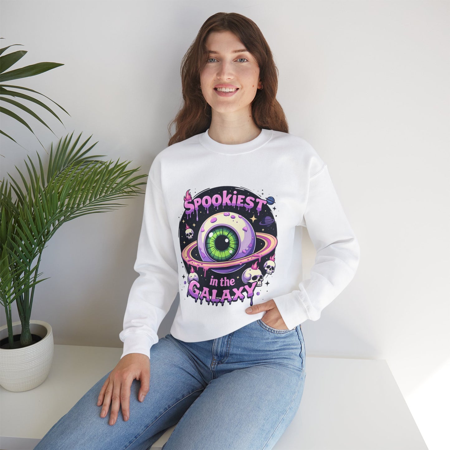 Spookiest in the Galaxy, Eyeball Planet Design - Sweatshirt