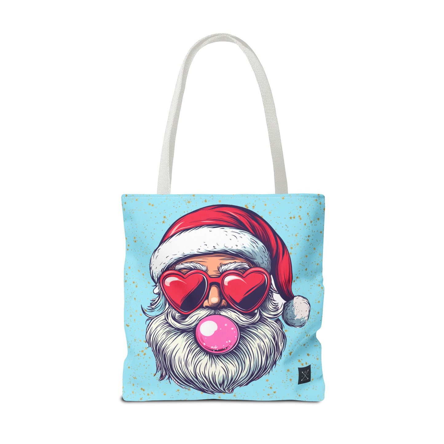 Retro Bubblegum Santa (light blue) - Tote Bag (AOP)