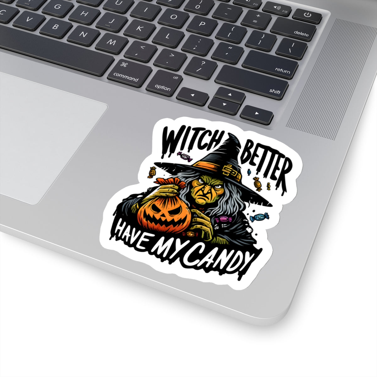 Witch Better Have My Candy, Green Witch - Kiss-Cut Stickers