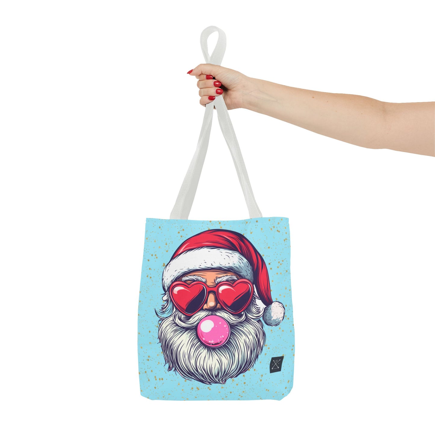 Retro Bubblegum Santa (light blue) - Tote Bag (AOP)