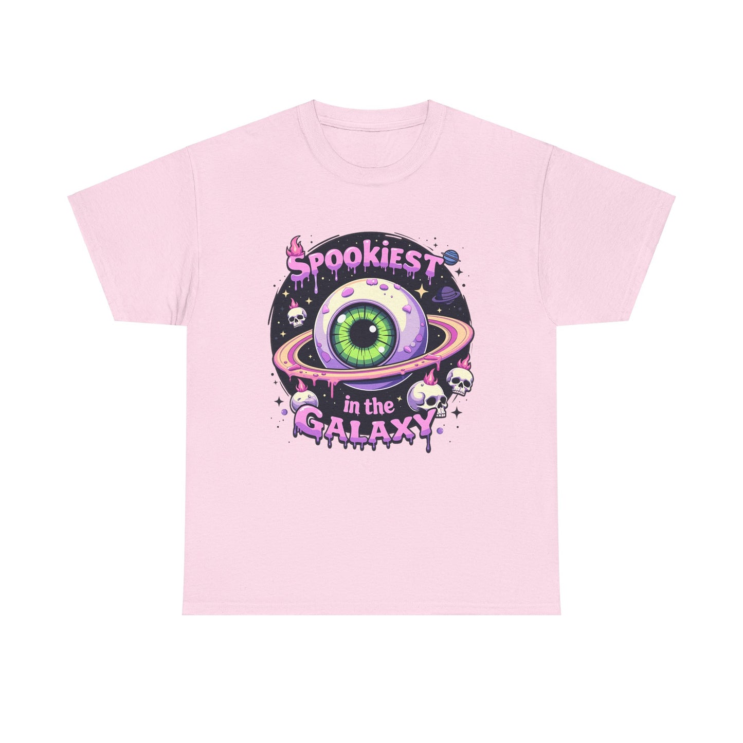 Spookiest in the Galaxy, Eyeball Planet and Skulls Design - Unisex T-shirt