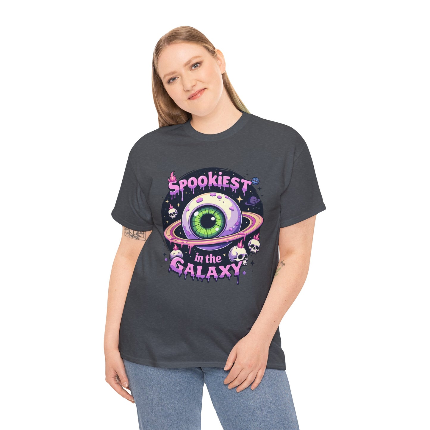 Spookiest in the Galaxy, Eyeball Planet and Skulls Design - Unisex T-shirt