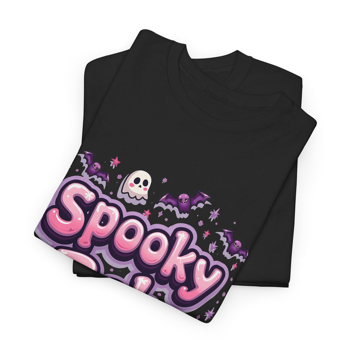 Spooky Babe Bats and Ghosts Design - Unisex Heavy Cotton Tee