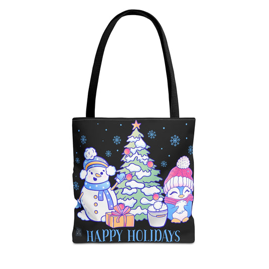 Happy Holidays Christmas Buddies - (black) Tote Bag