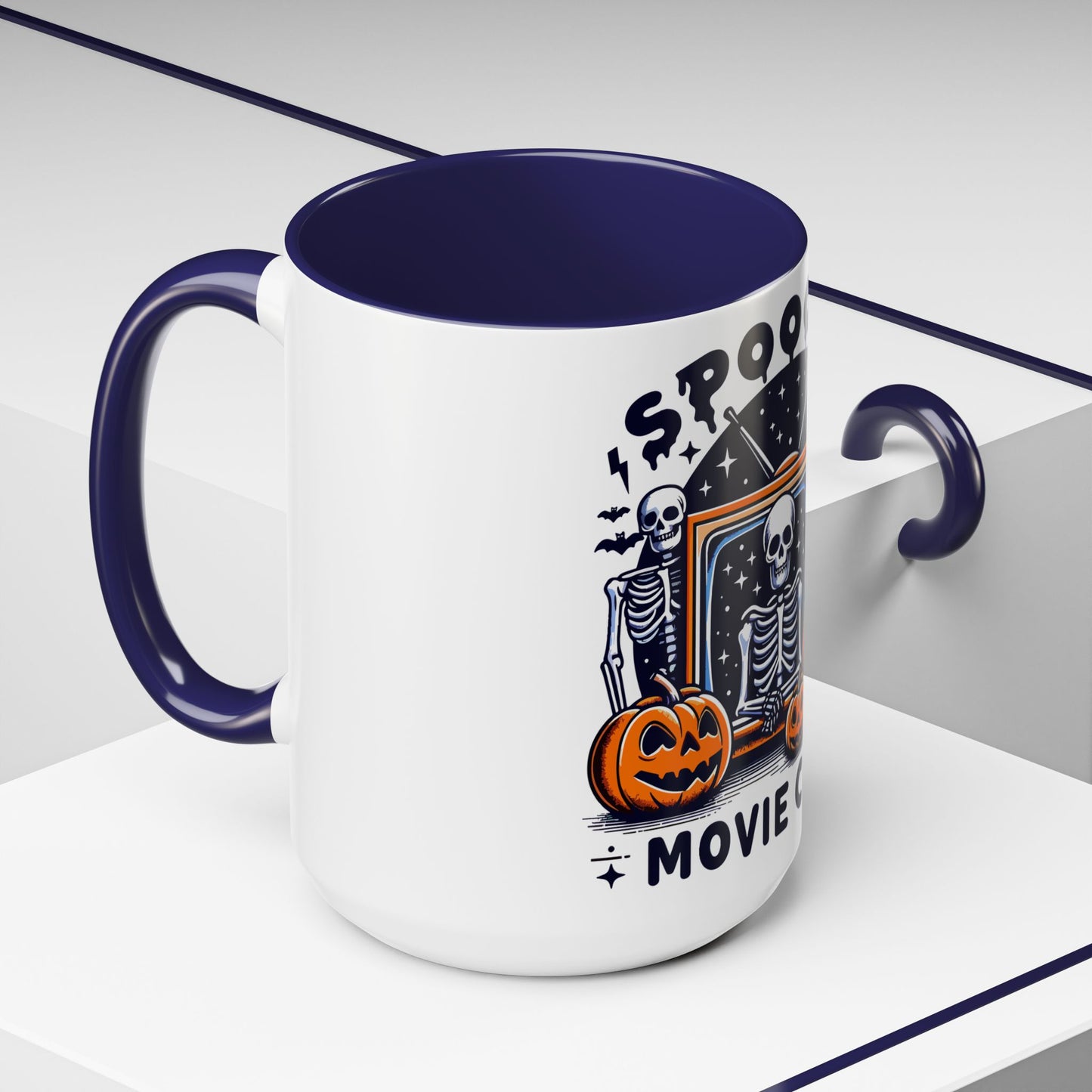 Spooky Movie Club Skeletons - Color Accent Coffee Mug