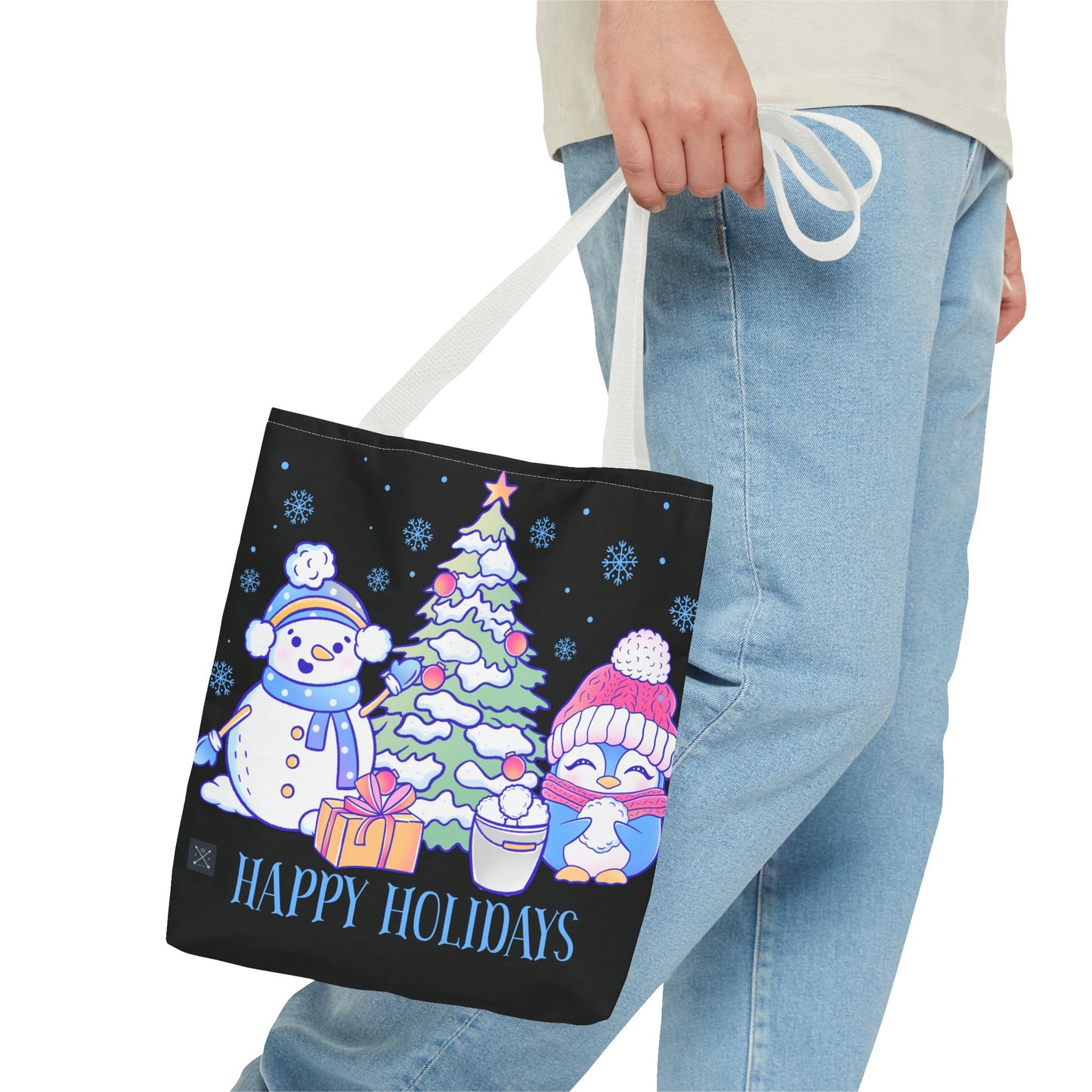 Happy Holidays Christmas Buddies - (black) Tote Bag