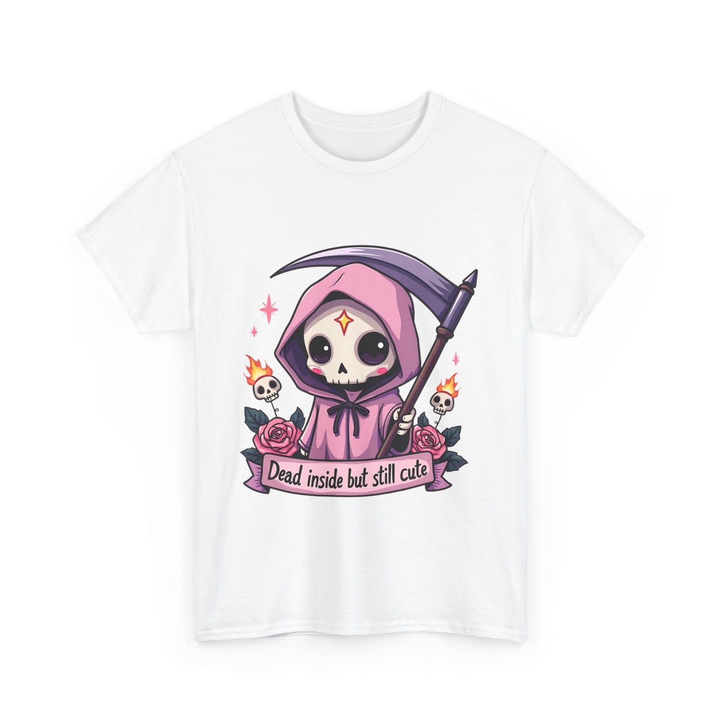 Dead Inside But Still Cute, Little Grim Design - Unisex Heavy Cotton Tee