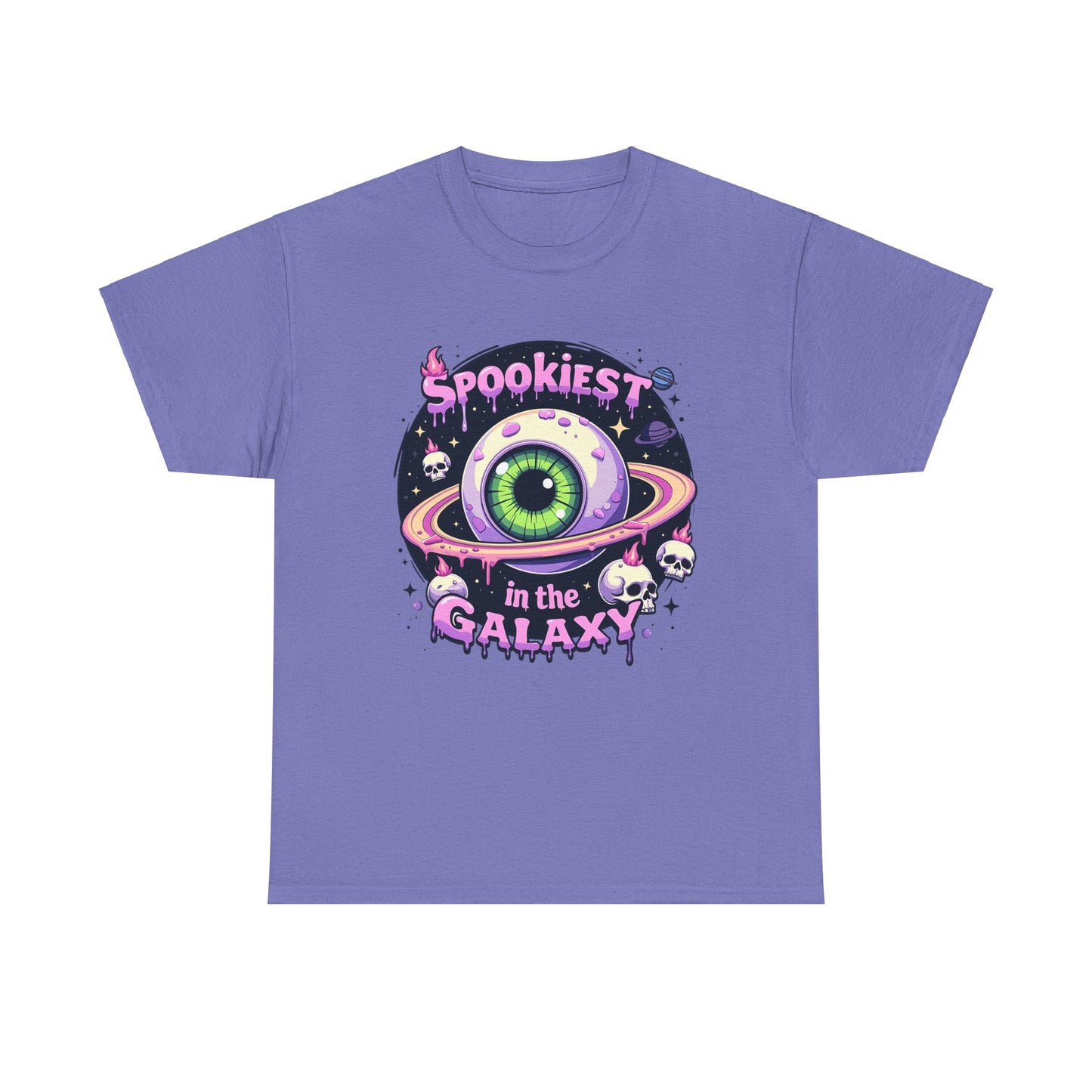 Spookiest in the Galaxy, Eyeball Planet and Skulls Design - Unisex T-shirt