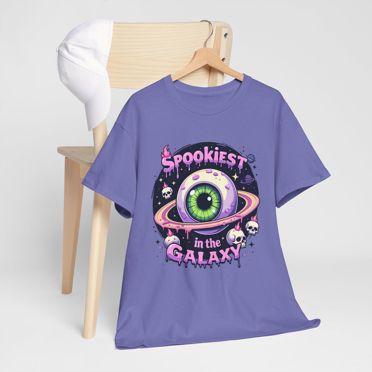 Spookiest in the Galaxy, Eyeball Planet and Skulls Design - Unisex T-shirt