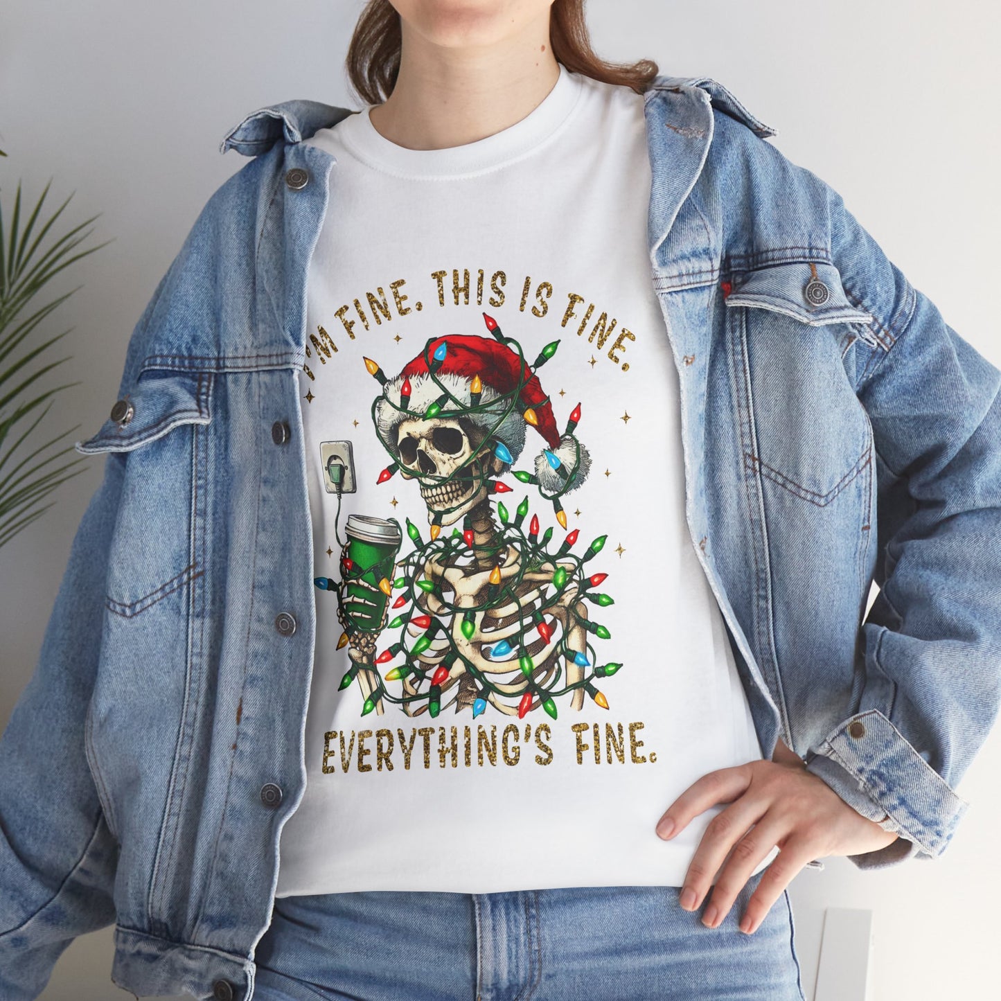 Skeleton Christmas - I'm Fine This Is Fine Everything Is Fine - Unisex T-shirt