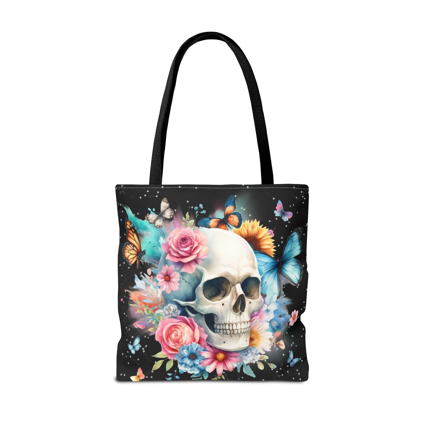 Watercolor Skull and Butterflies - Tote Bag (AOP)