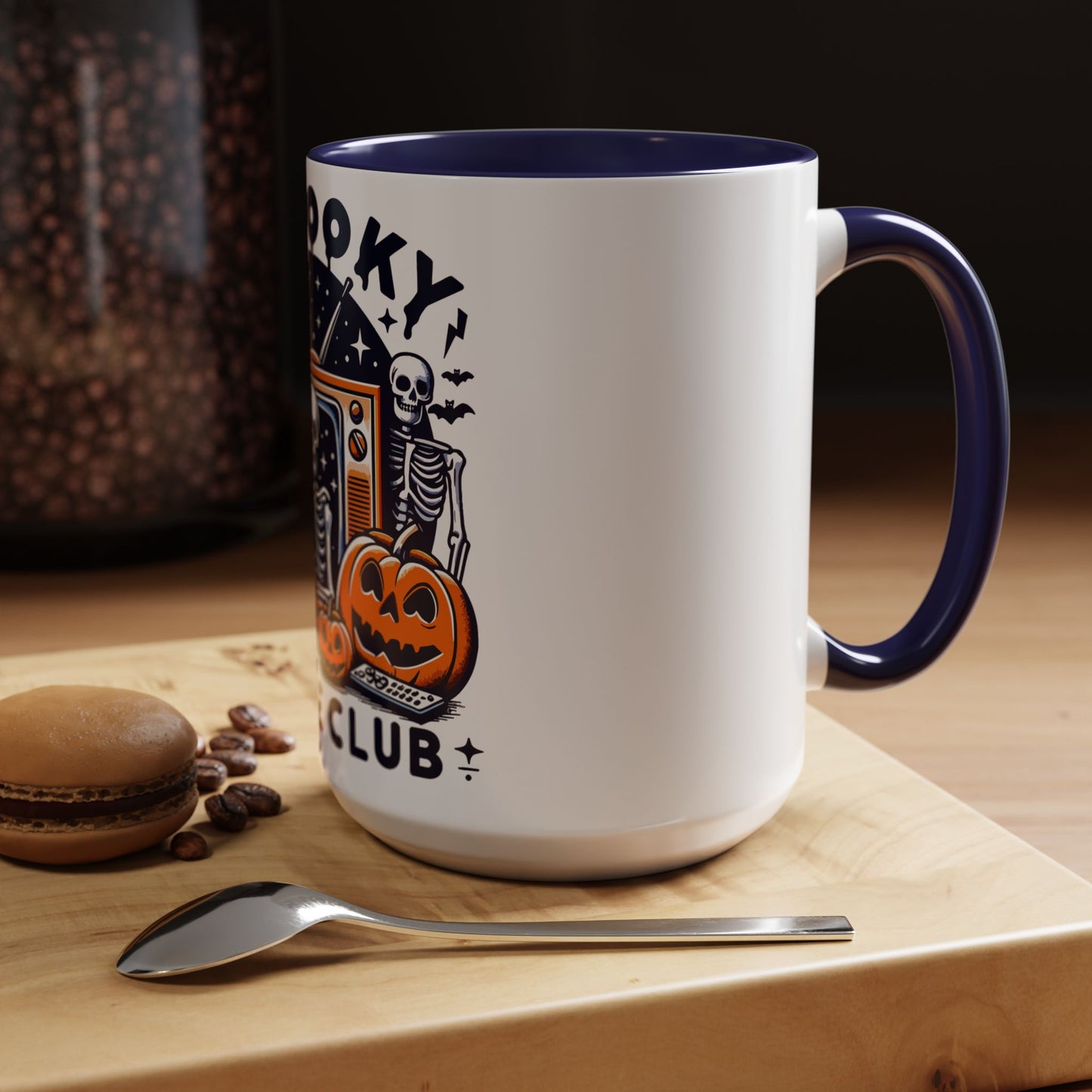 Spooky Movie Club Skeletons - Color Accent Coffee Mug