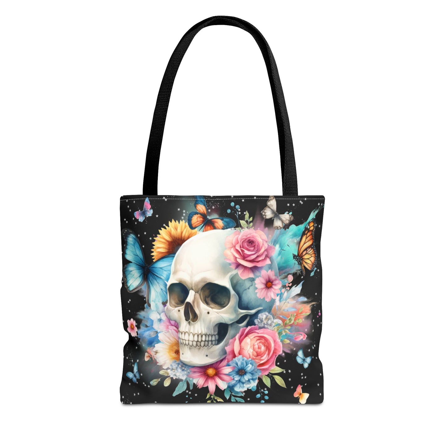 Watercolor Skull and Butterflies - Tote Bag (AOP)