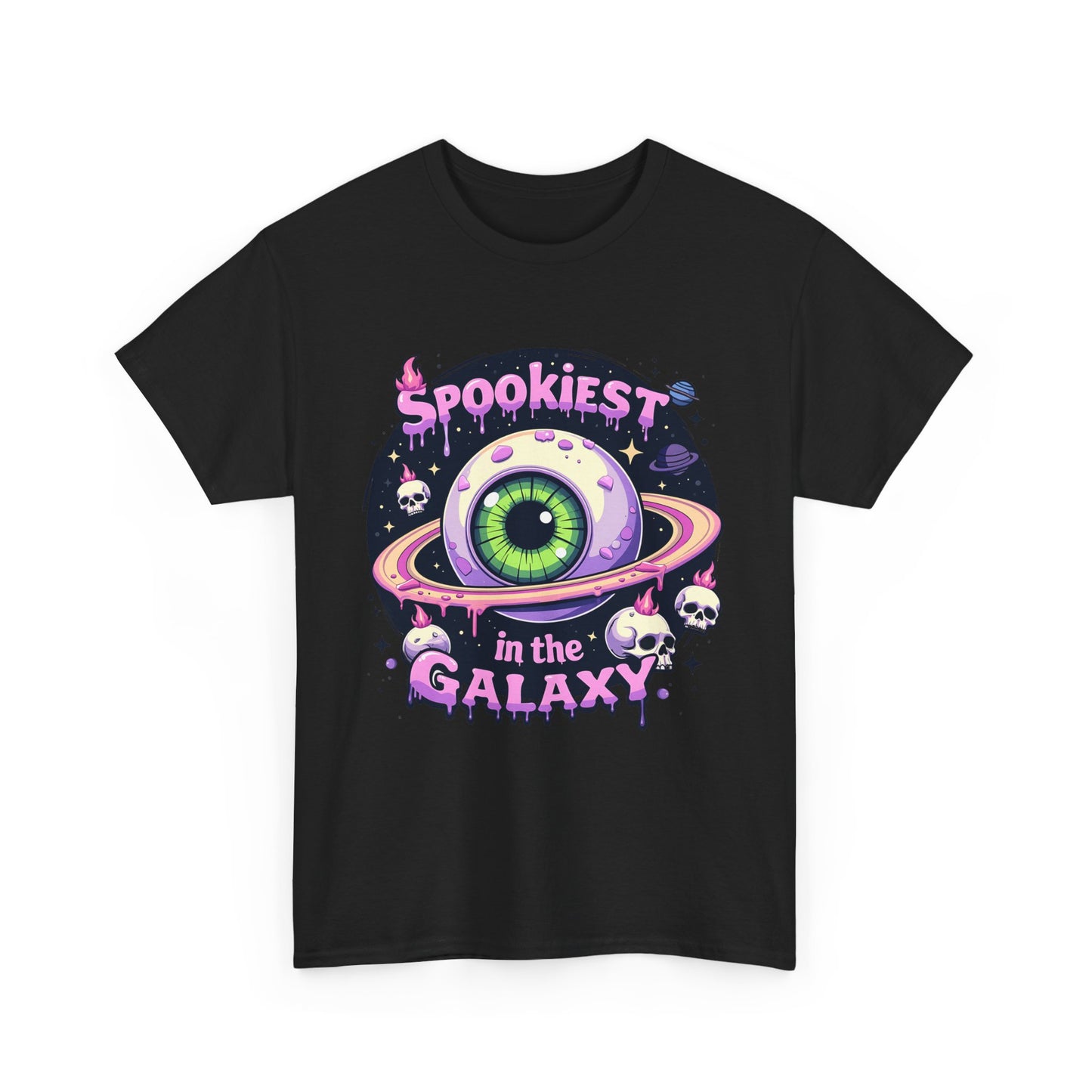 Spookiest in the Galaxy, Eyeball Planet and Skulls Design - Unisex T-shirt