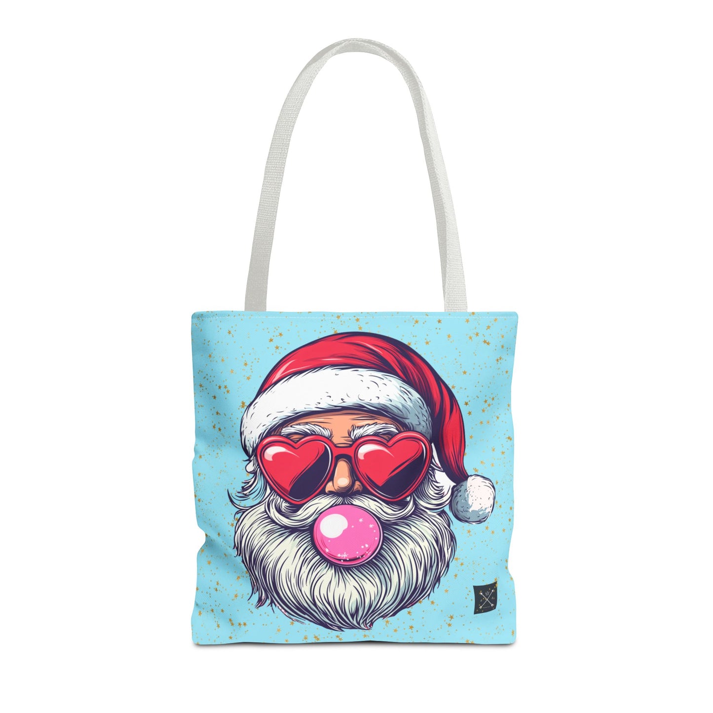 Retro Bubblegum Santa (light blue) - Tote Bag (AOP)