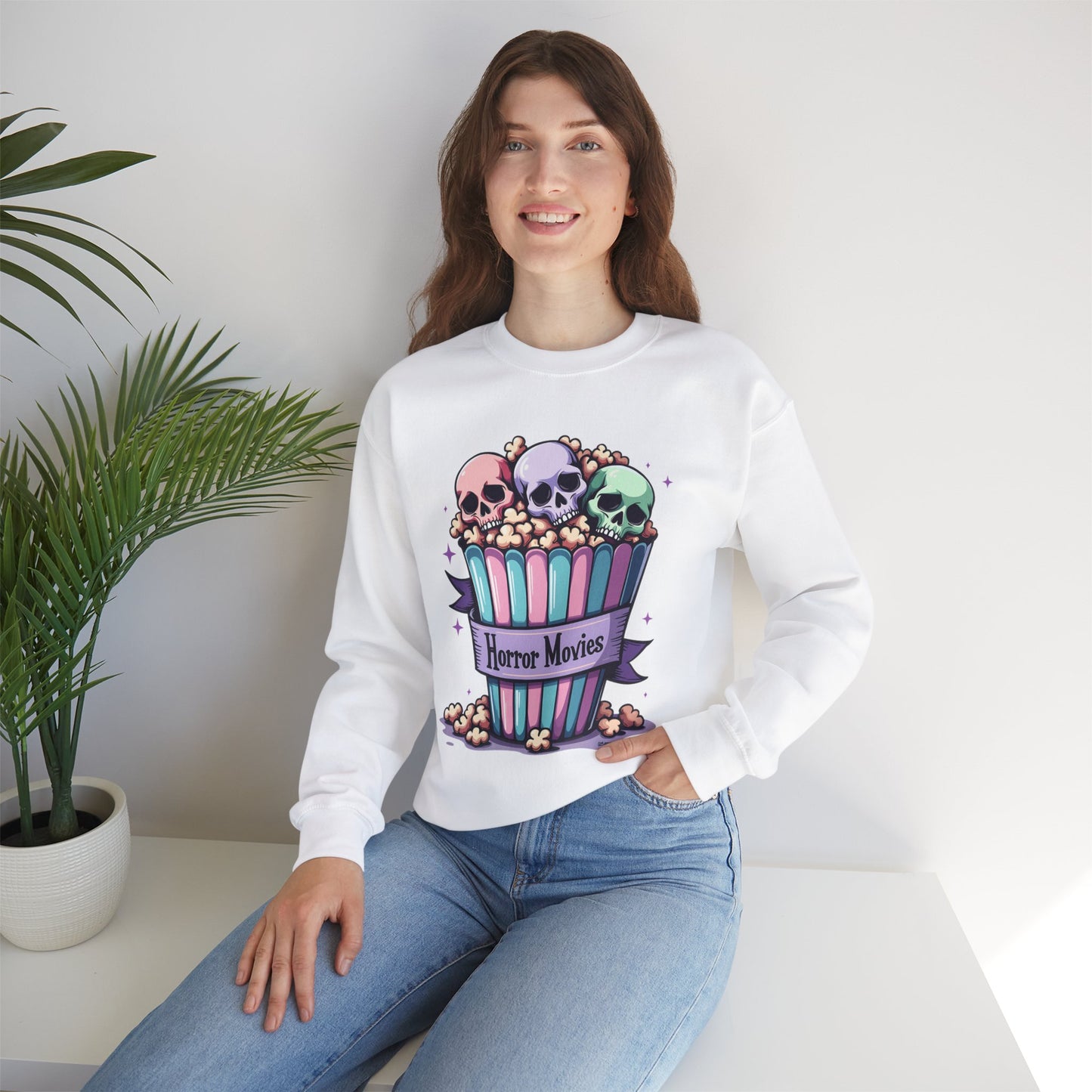 Horror Movies Popcorn Bucket Skulls - Sweatshirt