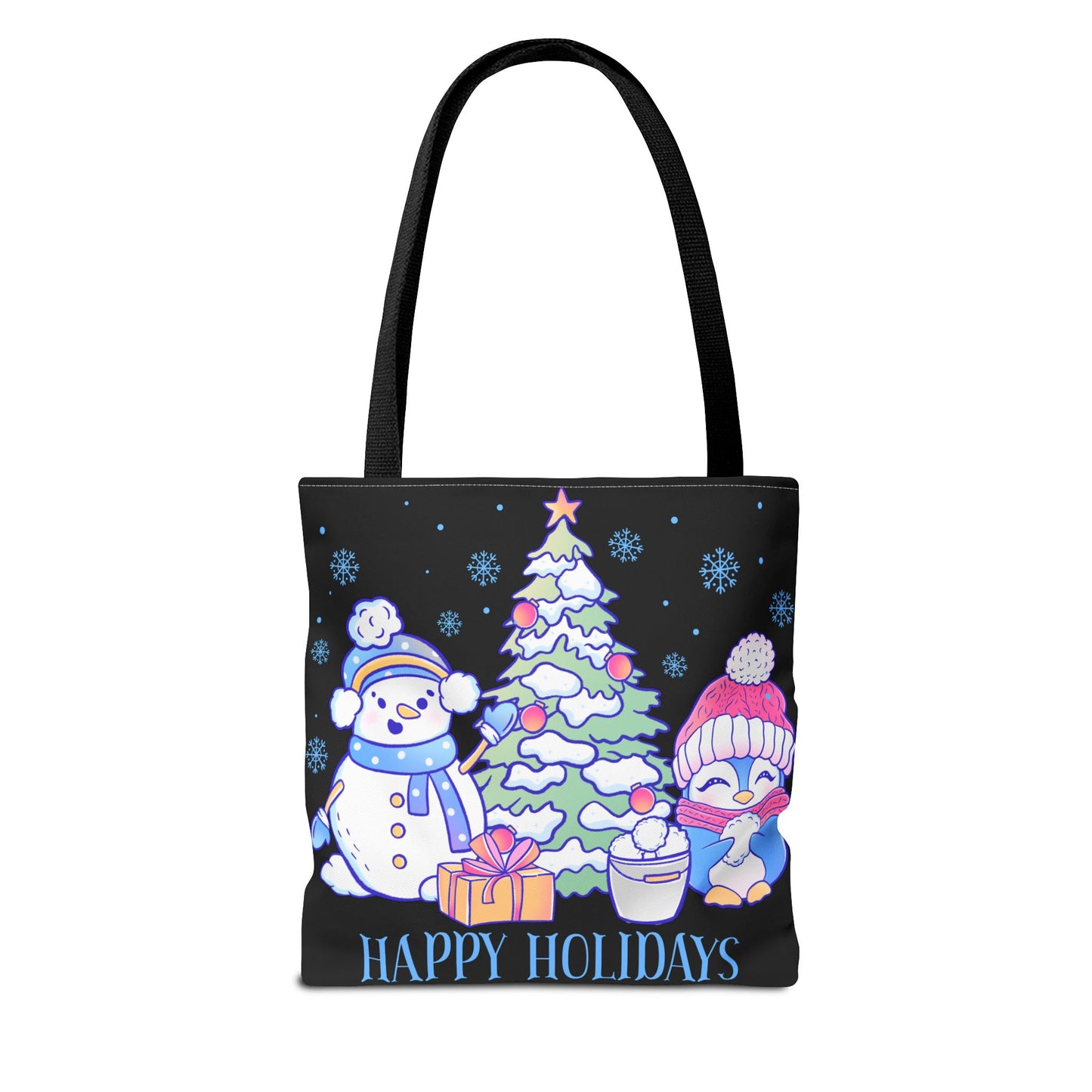 Happy Holidays Christmas Buddies - (black) Tote Bag