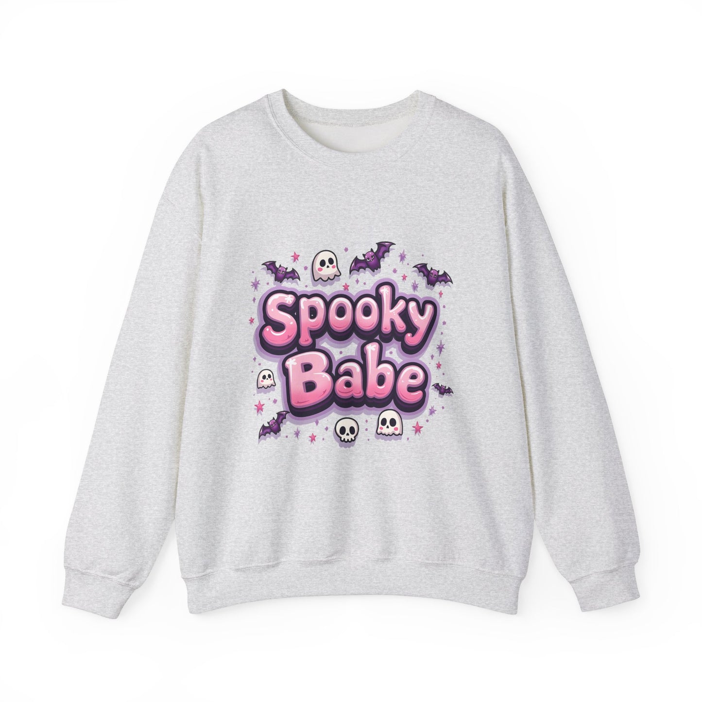 Spooky Babe Bats and Ghosts Design - Unisex Heavy Blend Sweatshirt