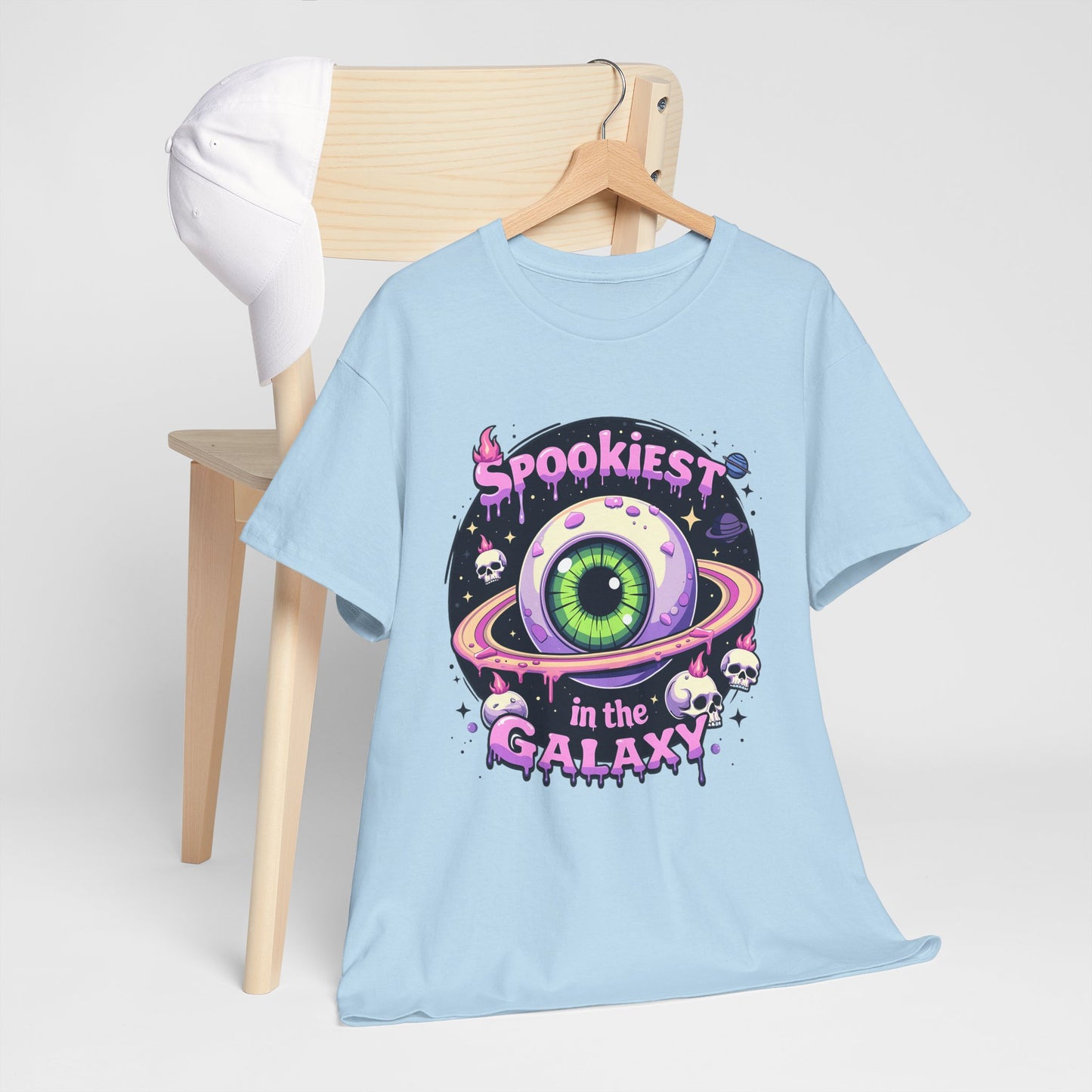 Spookiest in the Galaxy, Eyeball Planet and Skulls Design - Unisex T-shirt