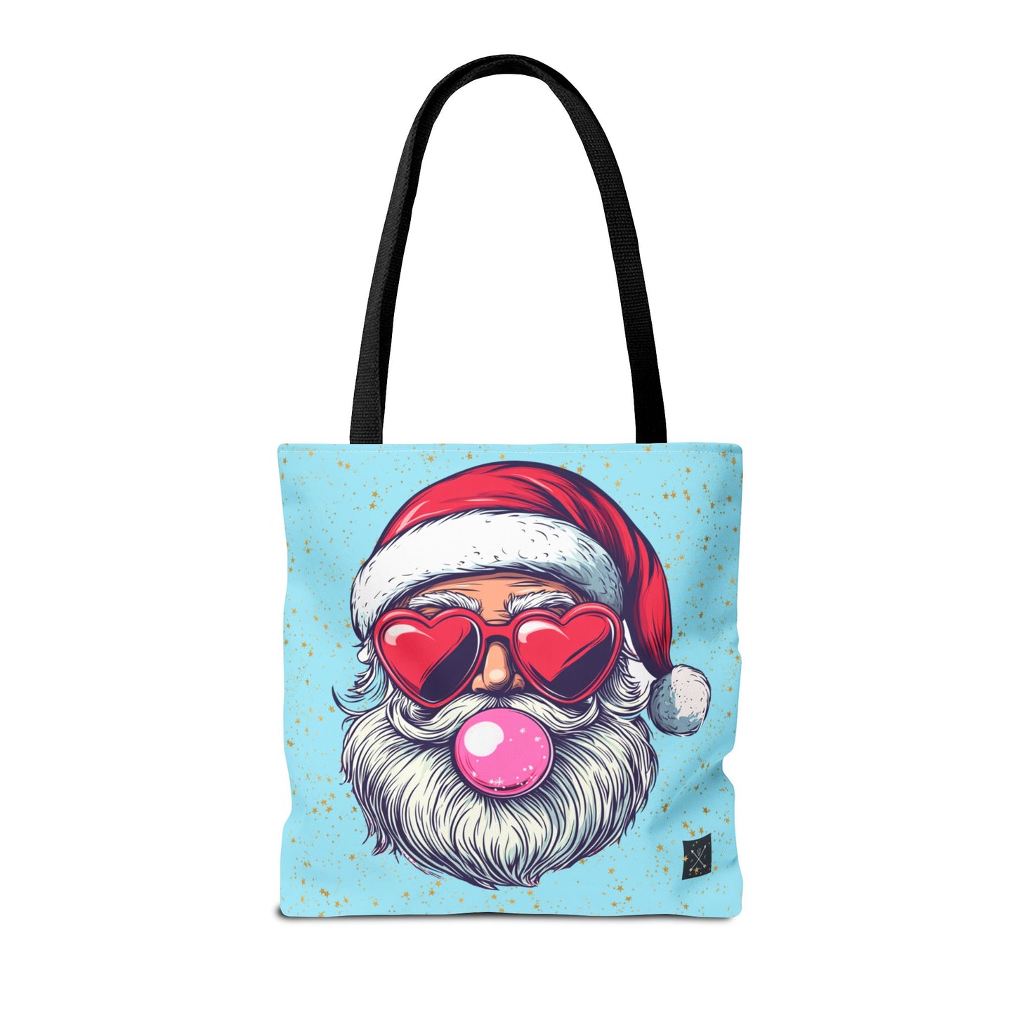 Retro Bubblegum Santa (light blue) - Tote Bag (AOP)