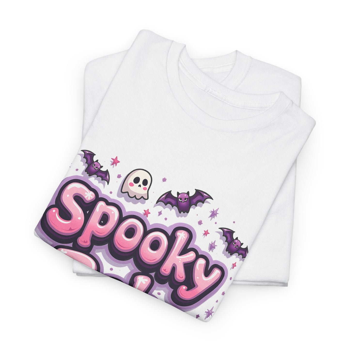 Spooky Babe Bats and Ghosts Design - Unisex Heavy Cotton Tee