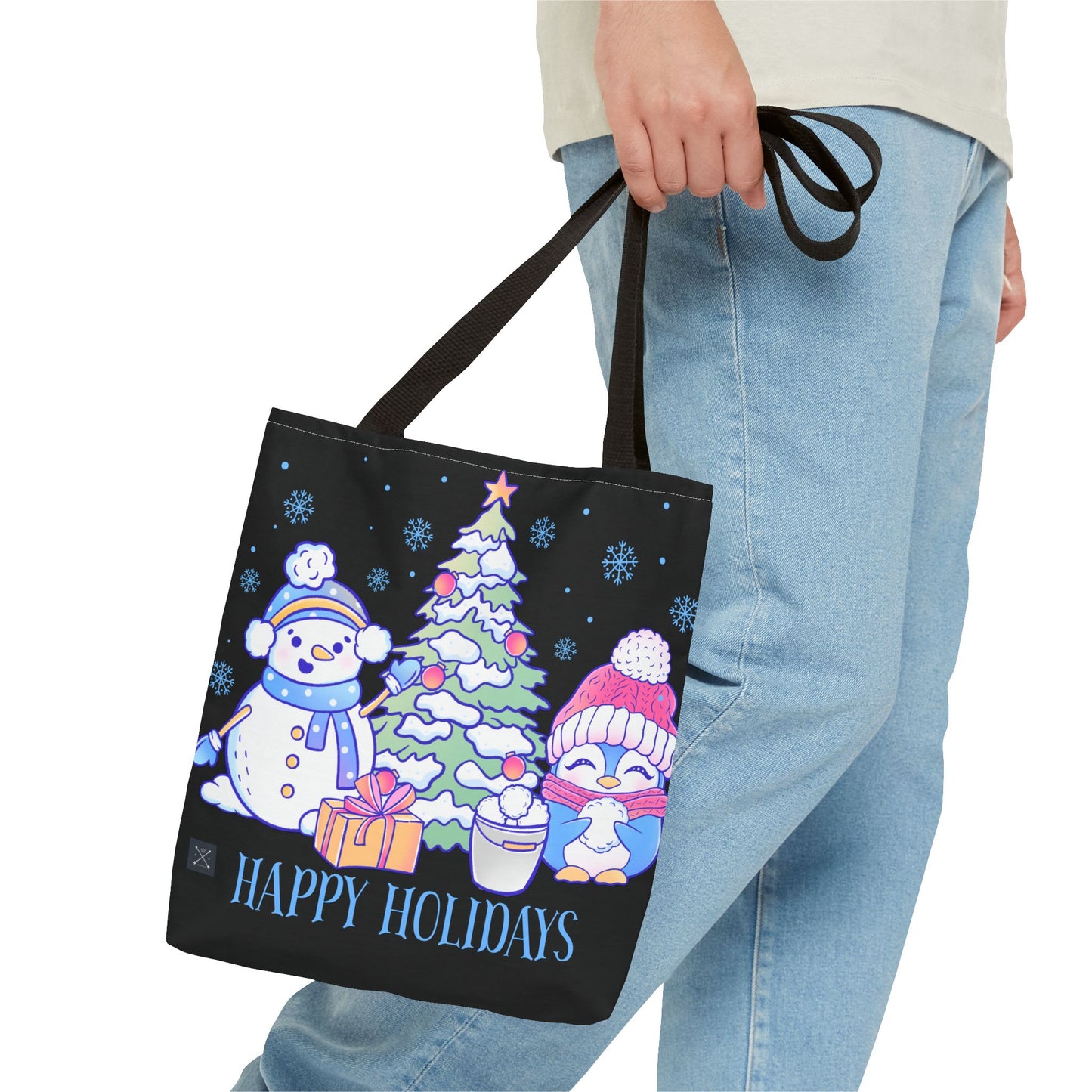 Happy Holidays Christmas Buddies - (black) Tote Bag