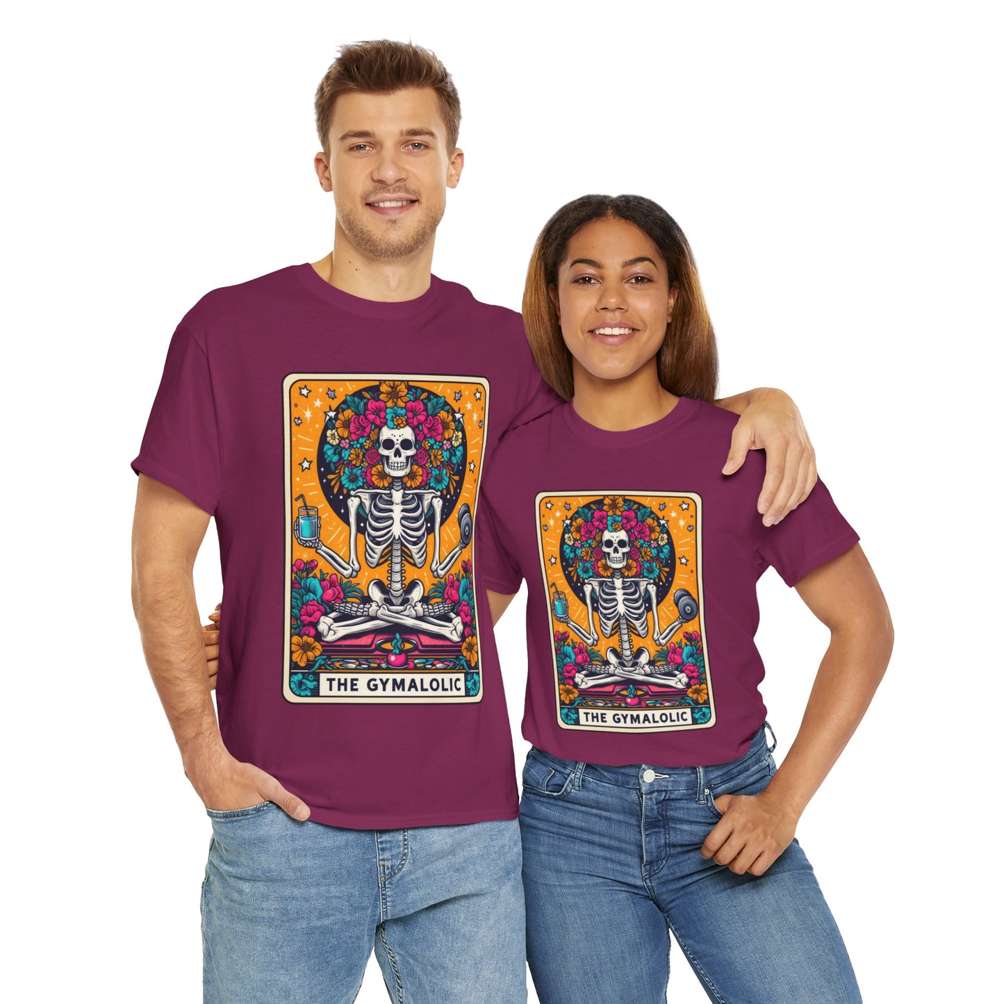 Gymaholic Skeleton Tarot - Unisex Tee Shirt