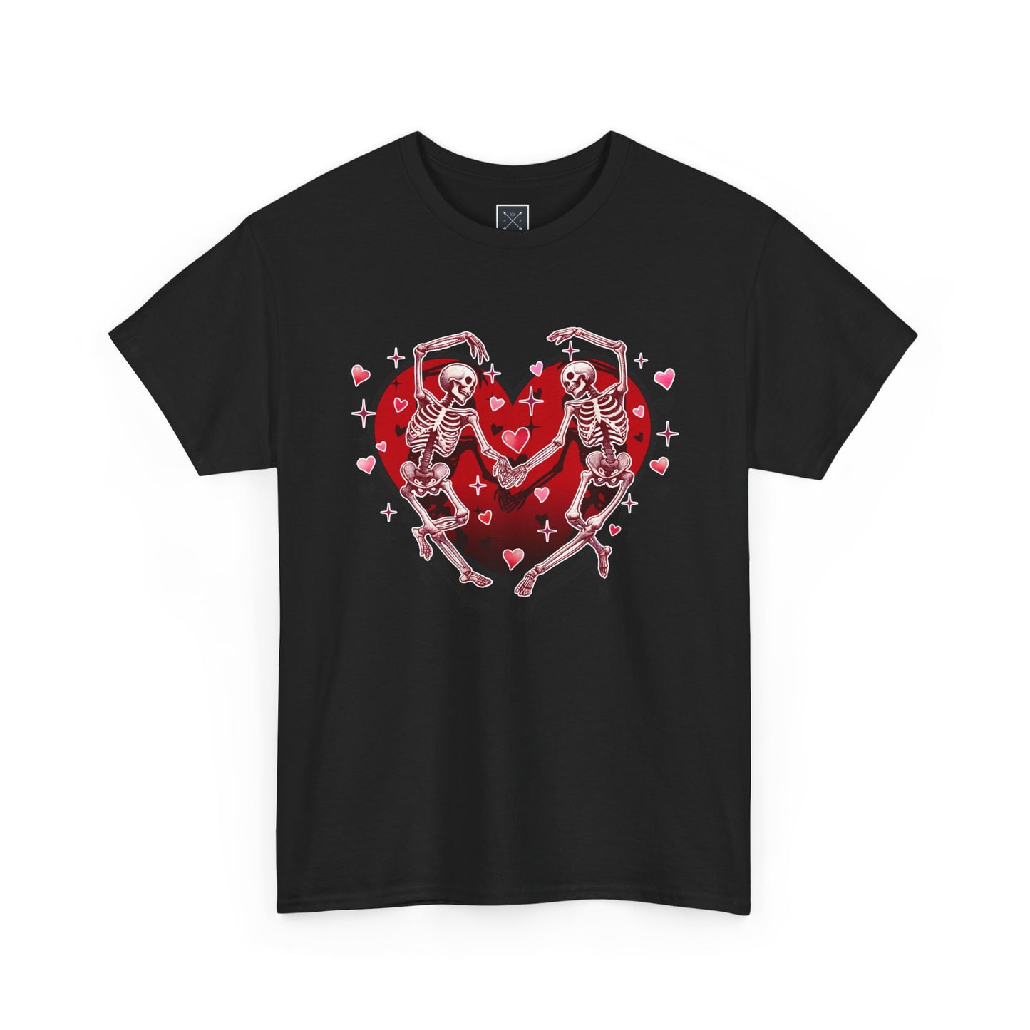 Skeleton Lovers Heart Graphic - Unisex Heavy Cotton T-shirt