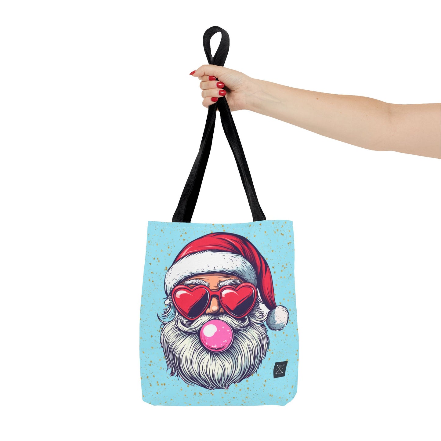 Retro Bubblegum Santa (light blue) - Tote Bag (AOP)