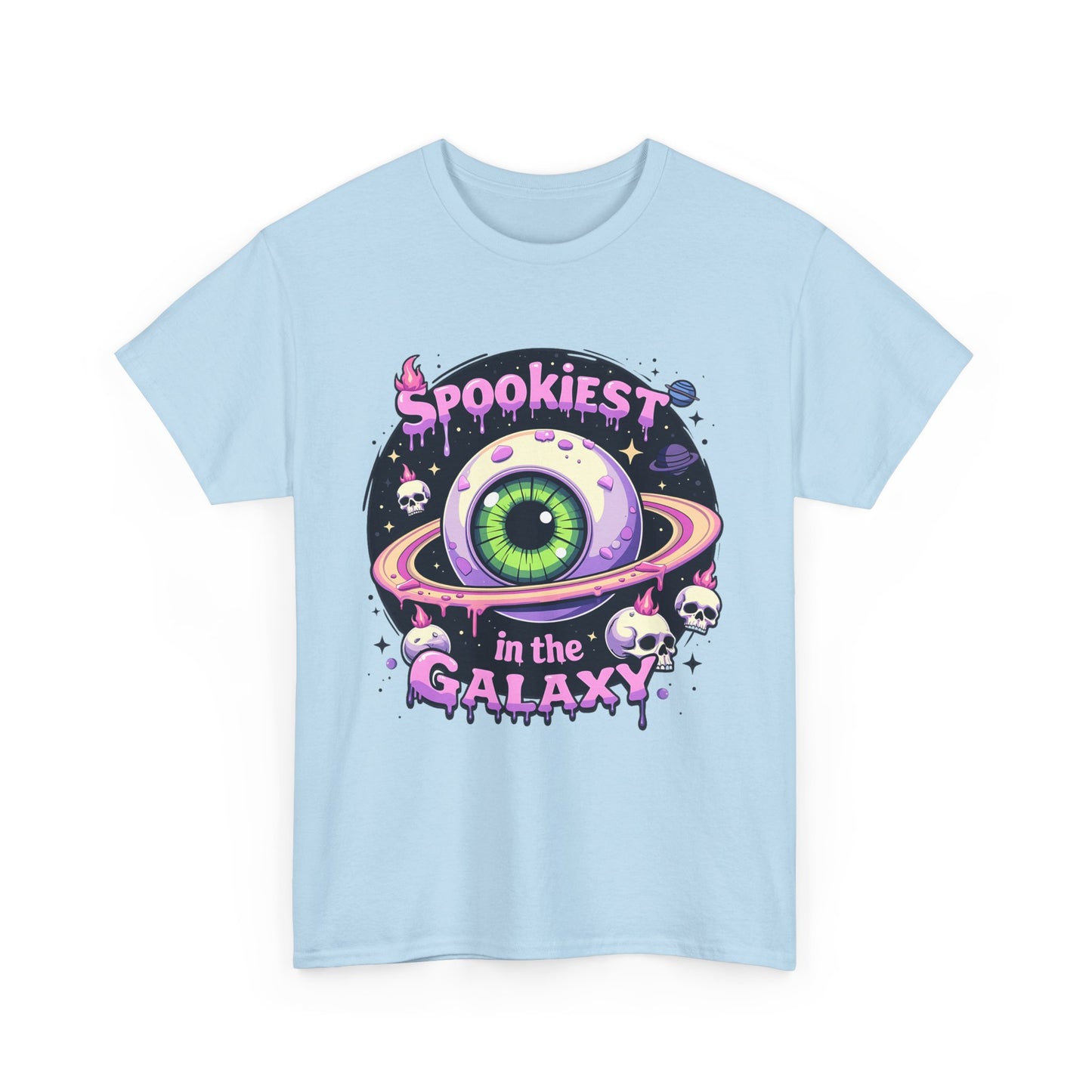 Spookiest in the Galaxy, Eyeball Planet and Skulls Design - Unisex T-shirt