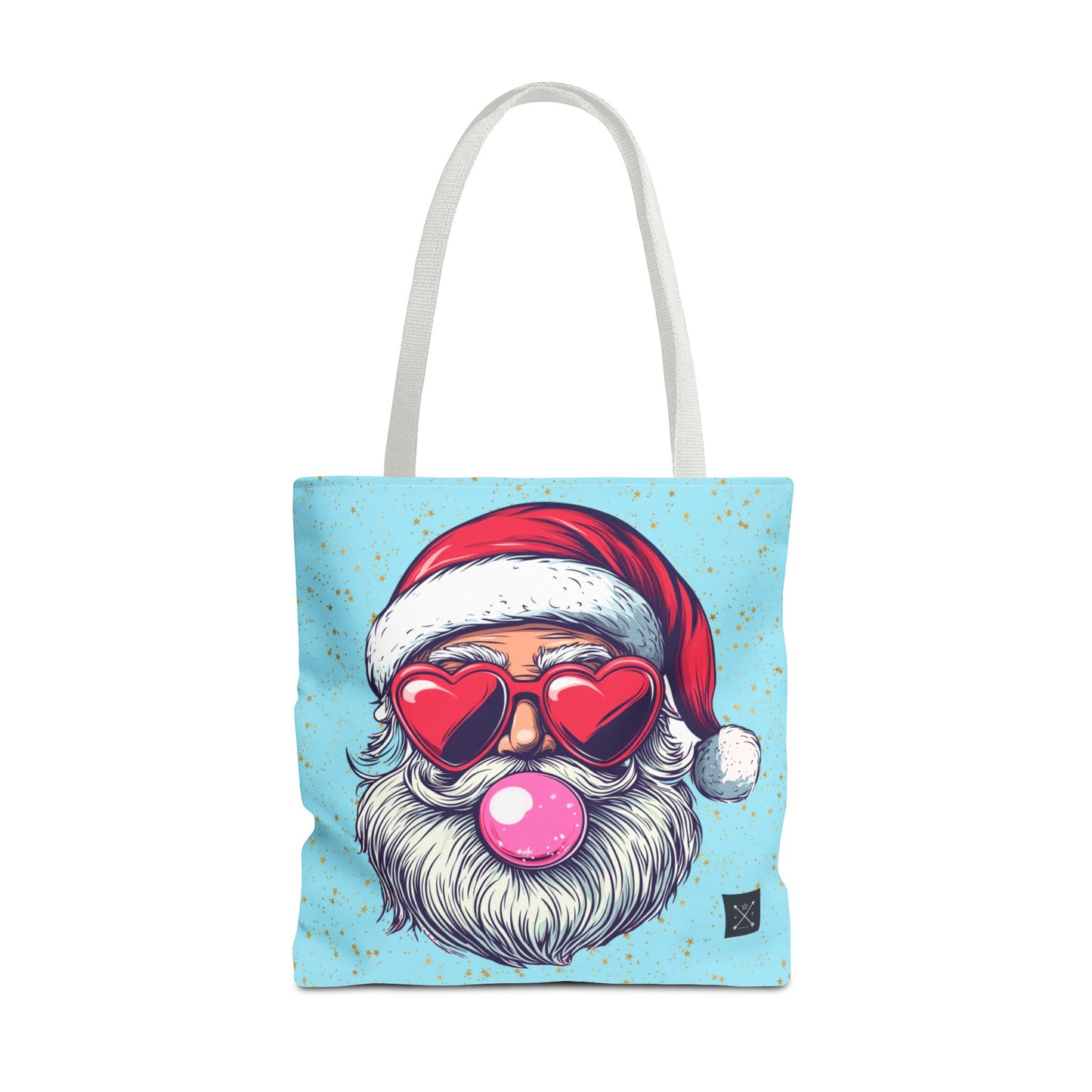 Retro Bubblegum Santa (light blue) - Tote Bag (AOP)