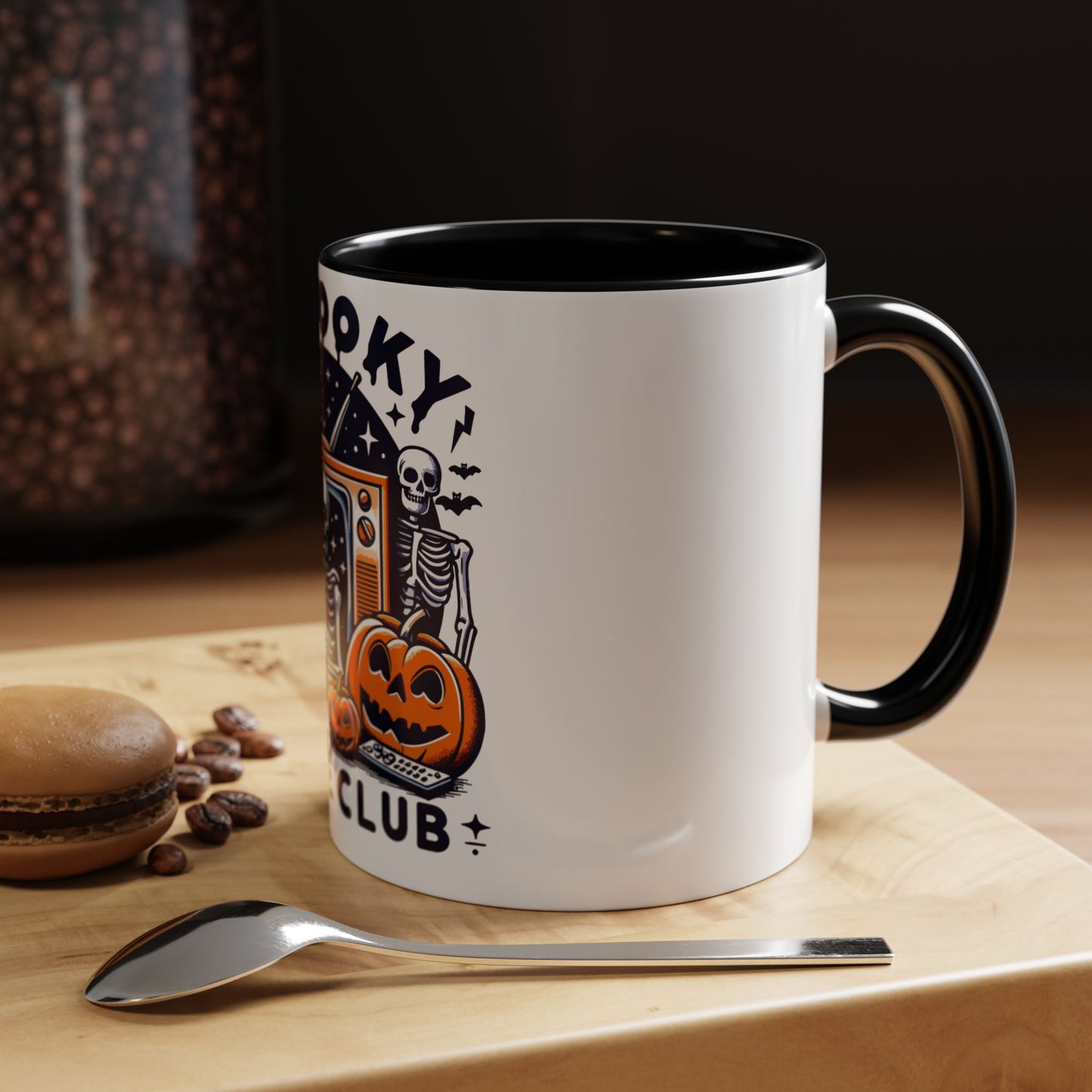 Spooky Movie Club Skeletons - Color Accent Coffee Mug