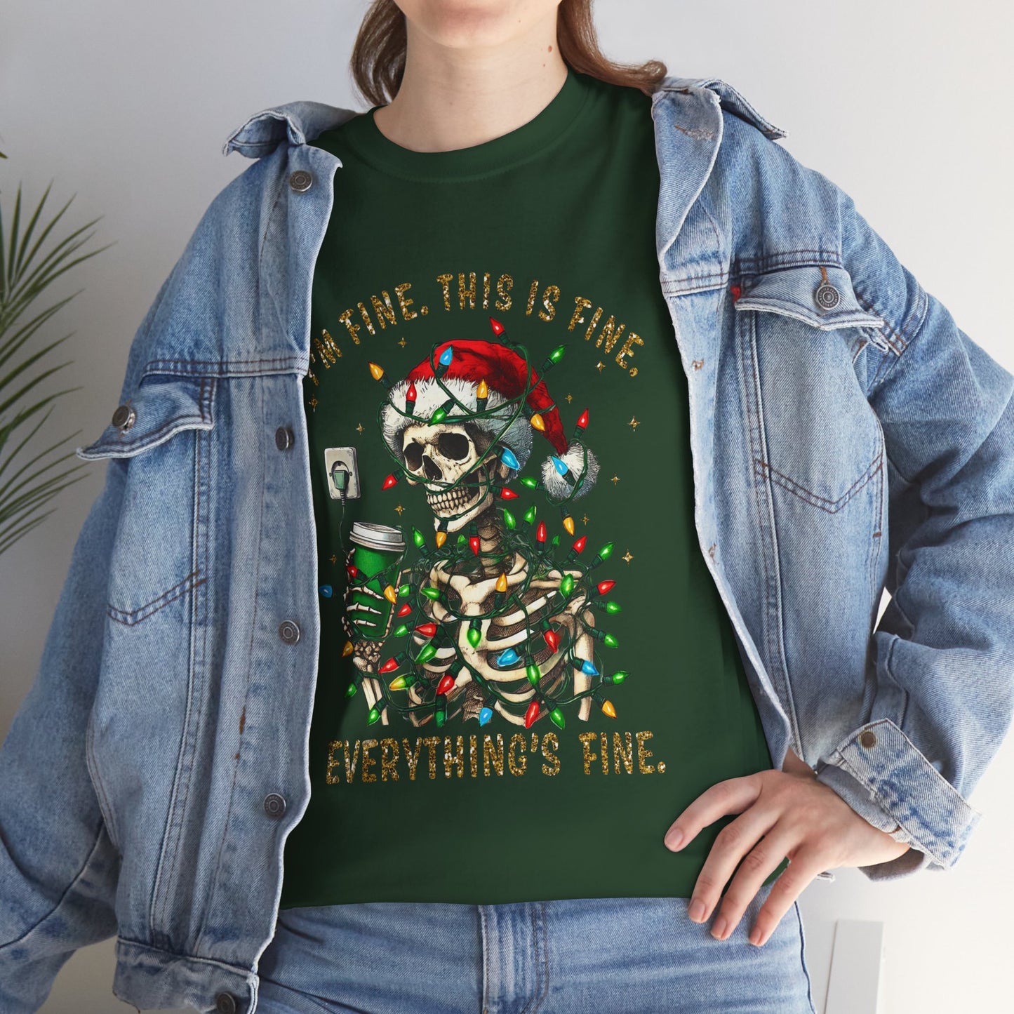 Skeleton Christmas - I'm Fine This Is Fine Everything Is Fine - Unisex T-shirt