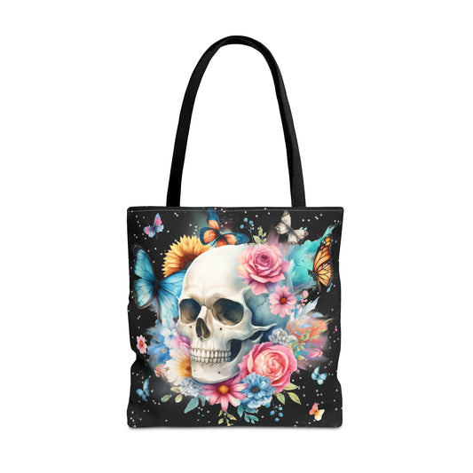 Watercolor Skull and Butterflies - Tote Bag (AOP)