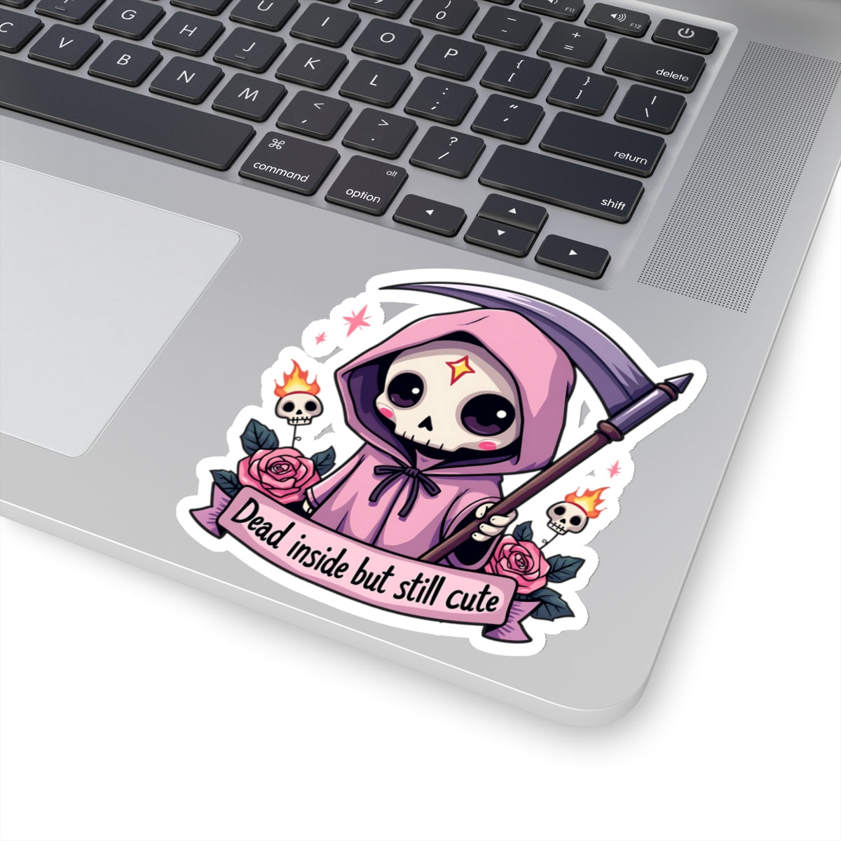 Dead Inside But Still Cute, Little Grim - Kiss-Cut Stickers